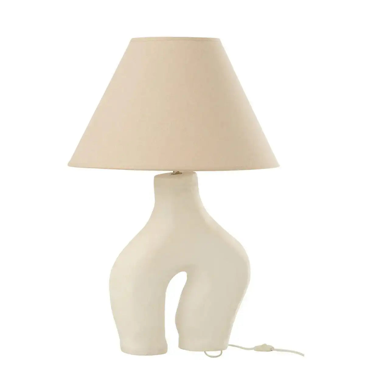 J-Line Lampe + Kap Poten Pappmaché weiß - HomeDesign Knaus