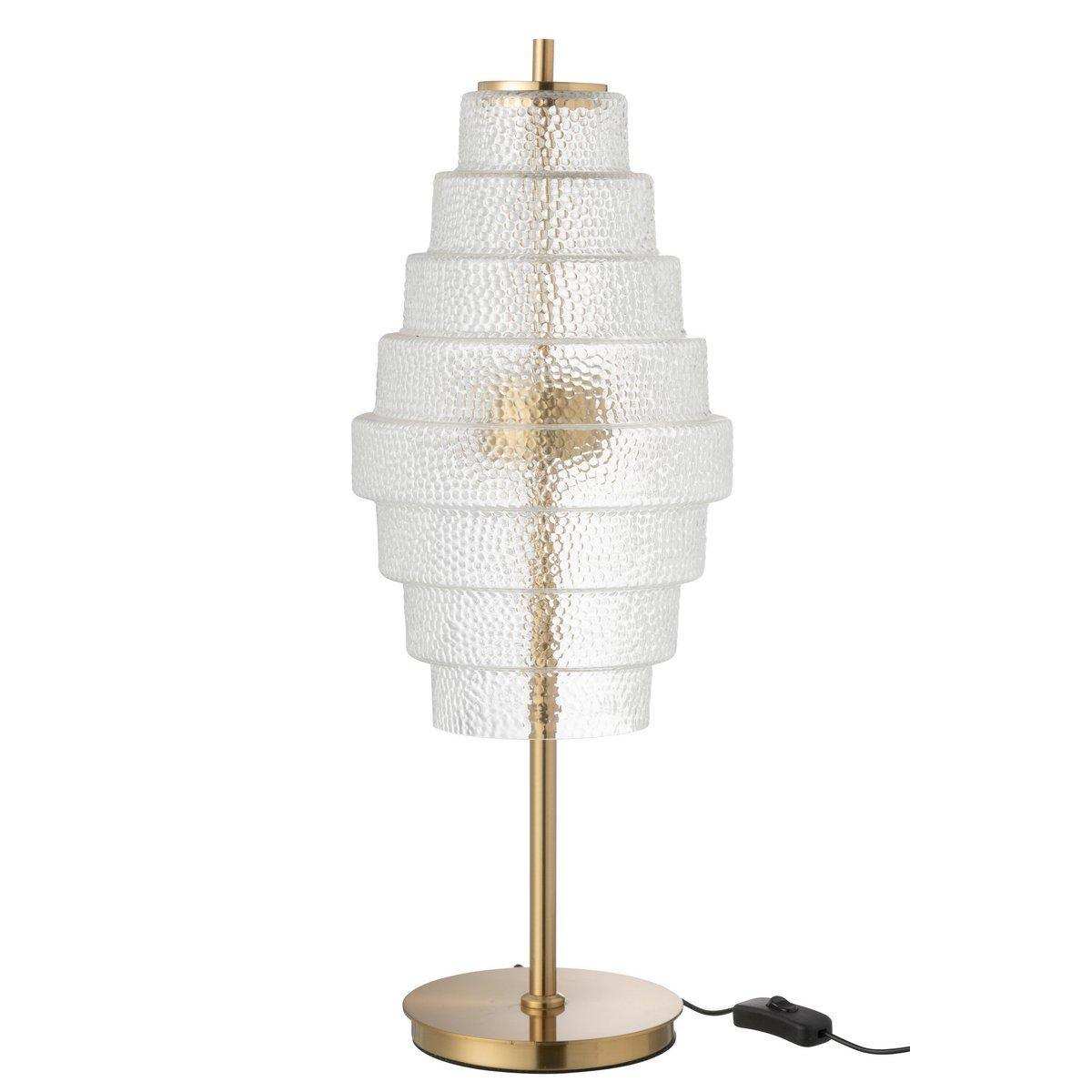 J-Line Lampe LED Gold Metall/Glas Transparent - HomeDesign Knaus