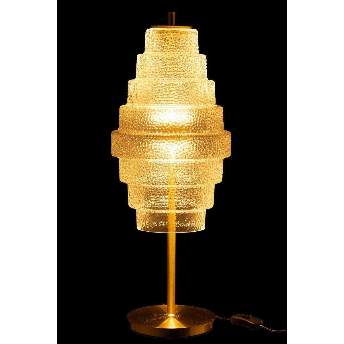 J-Line Lampe LED Gold Metall/Glas Transparent - HomeDesign Knaus