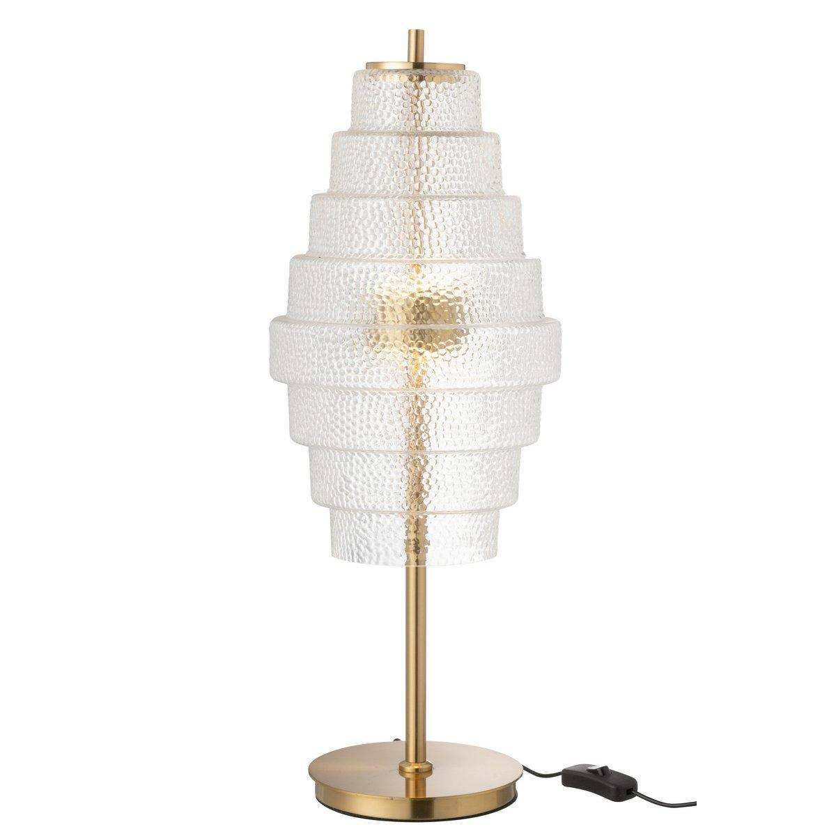 J-Line Lampe LED Gold Metall/Glas Transparent - HomeDesign Knaus