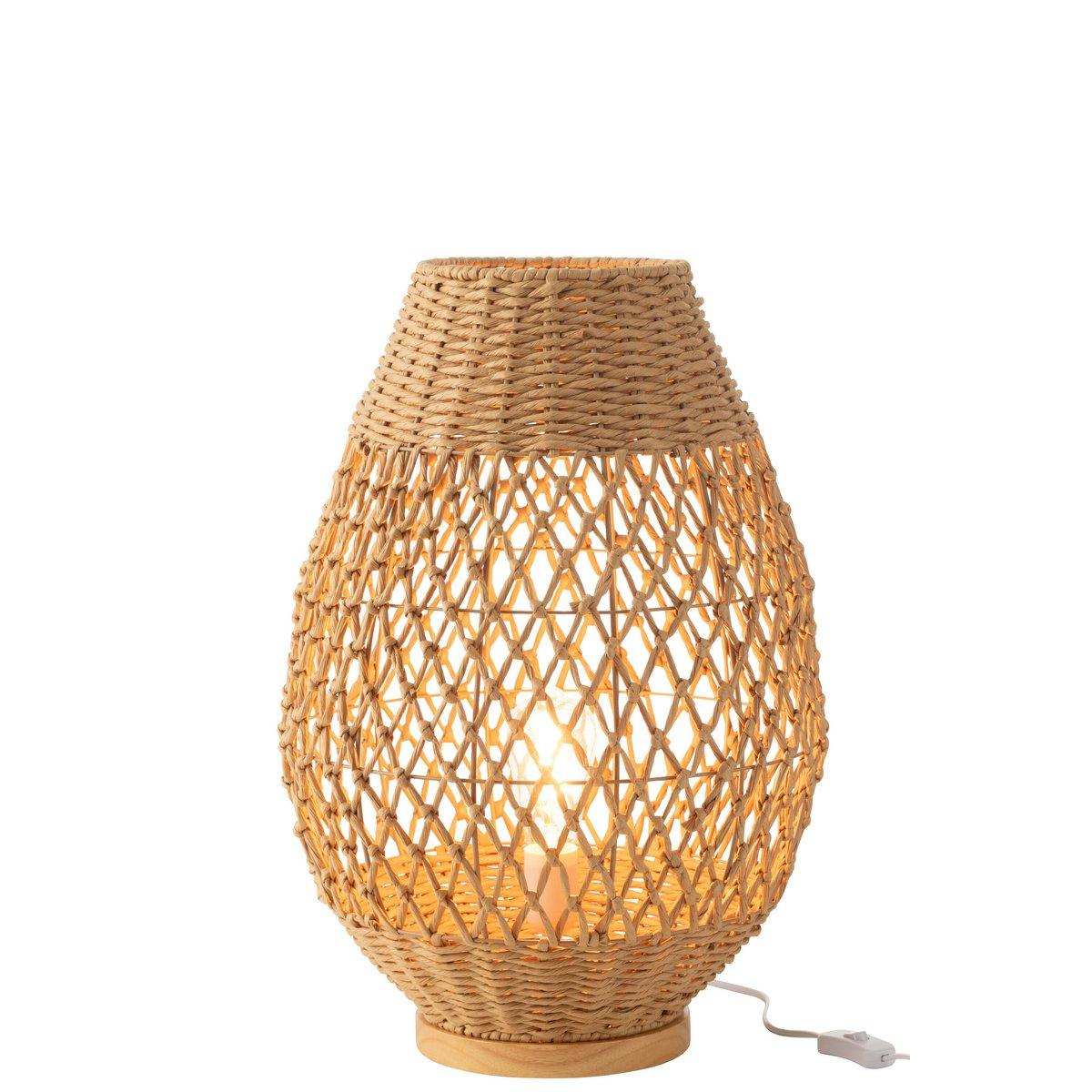 J-Line-Lampe, Metall, gedreht, dunkel, natürlich, groß - HomeDesign Knaus