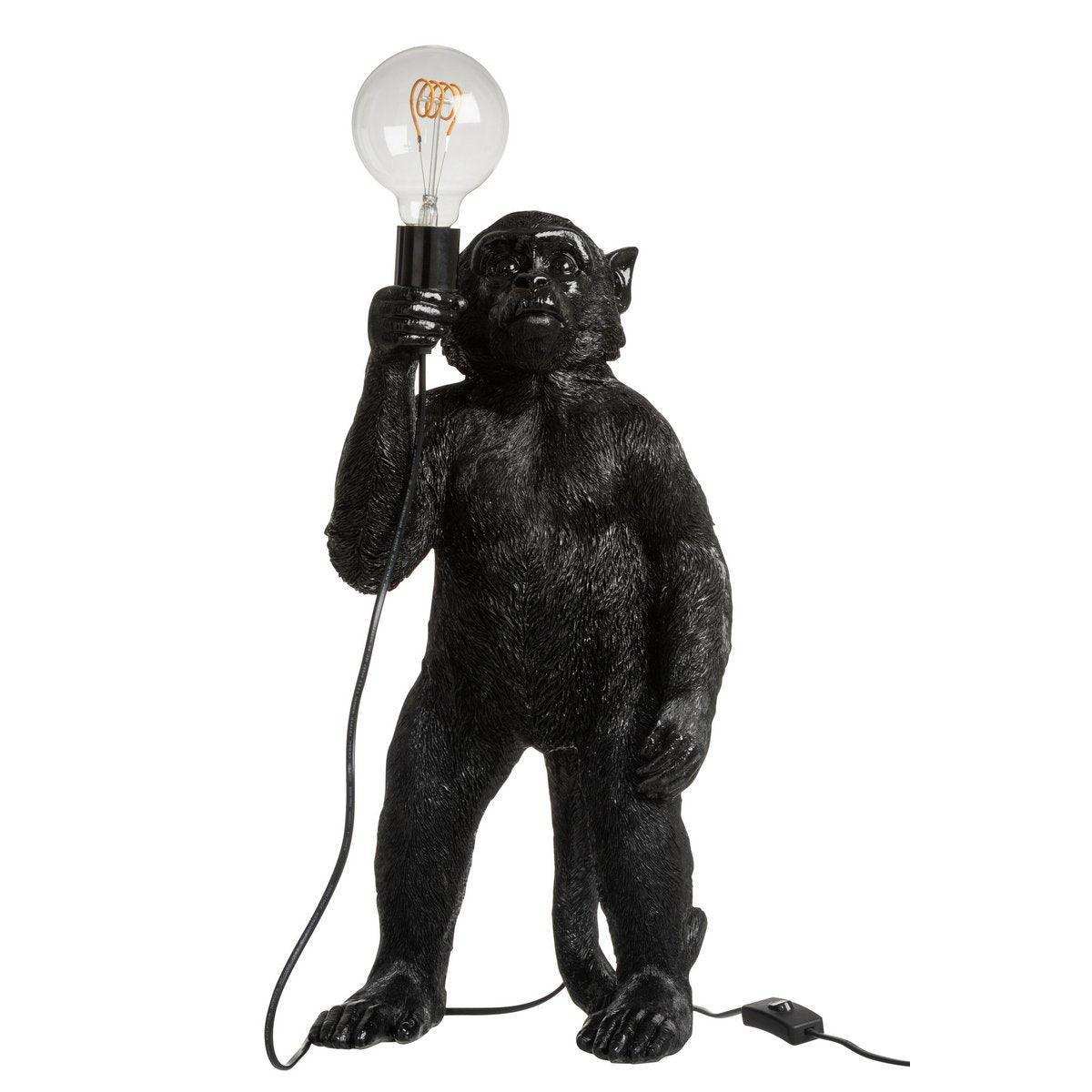 J-Line Lampe Monkey Standing - Polyresin - Schwarz - HomeDesign Knaus