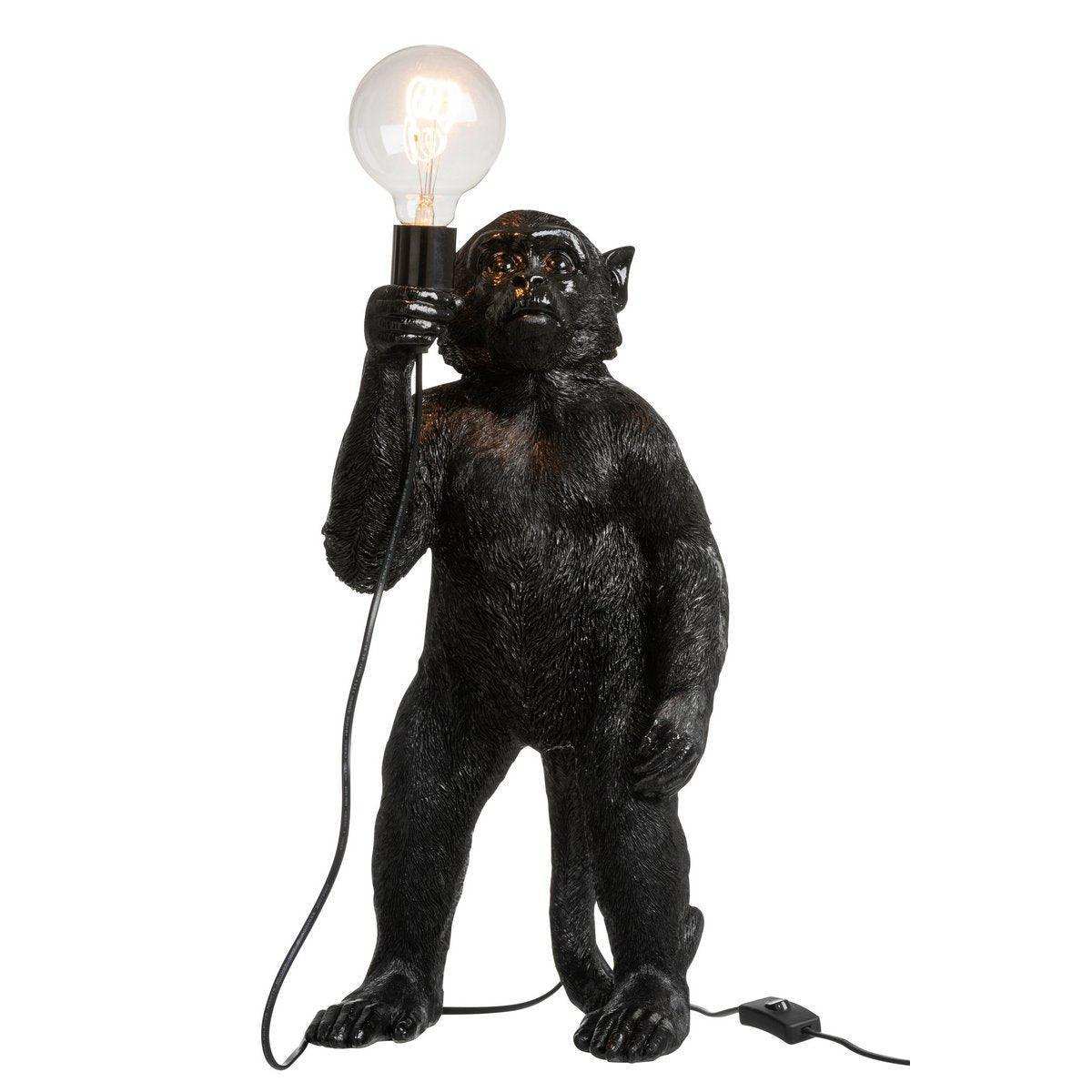J-Line Lampe Monkey Standing - Polyresin - Schwarz - HomeDesign Knaus