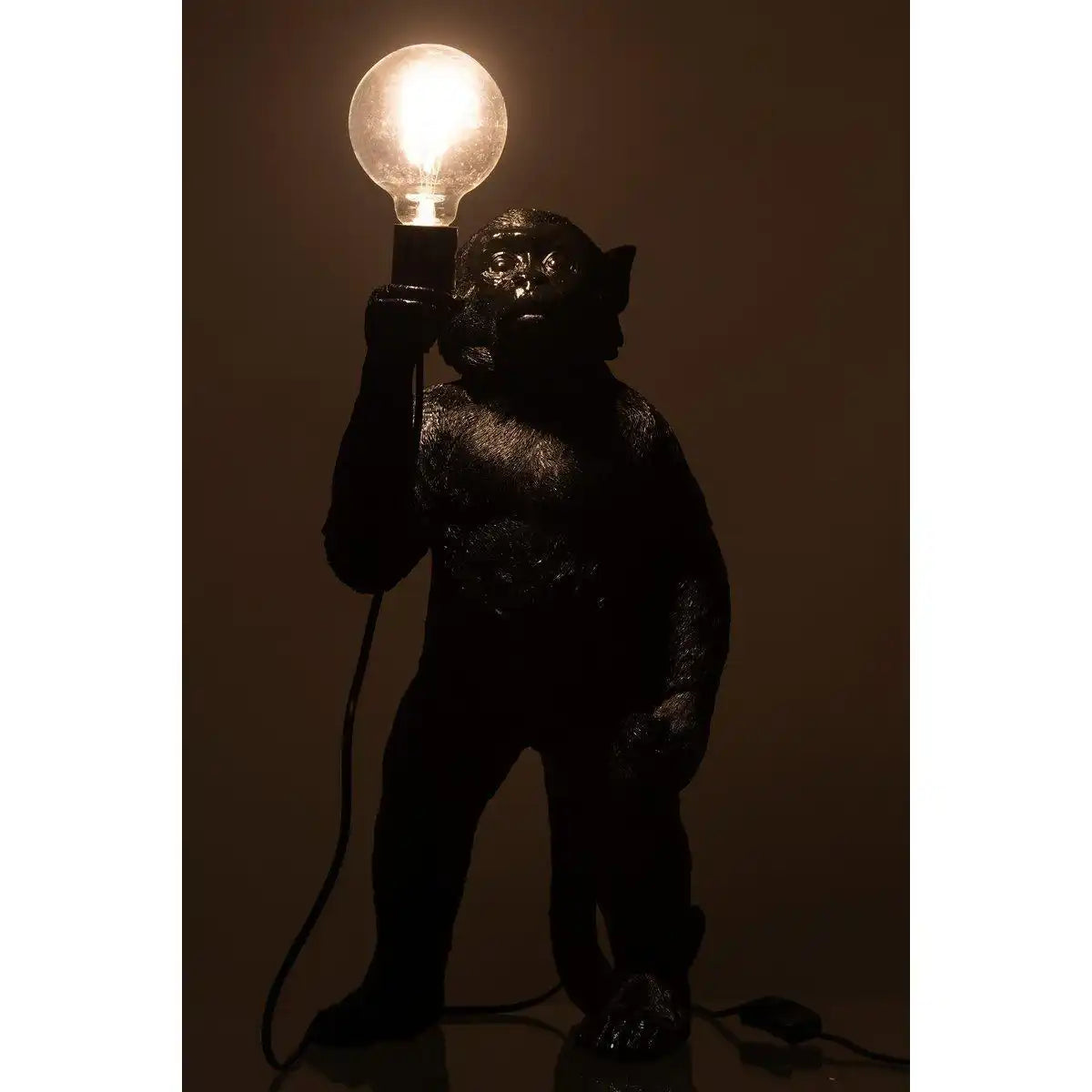 J-Line Lampe Monkey Standing - Polyresin - Schwarz - HomeDesign Knaus
