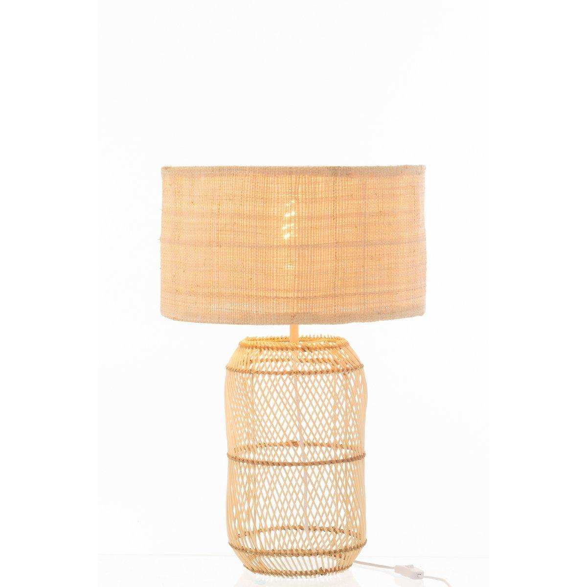 J-Line Lampe Mush Leinen/Bambus Natur - HomeDesign Knaus