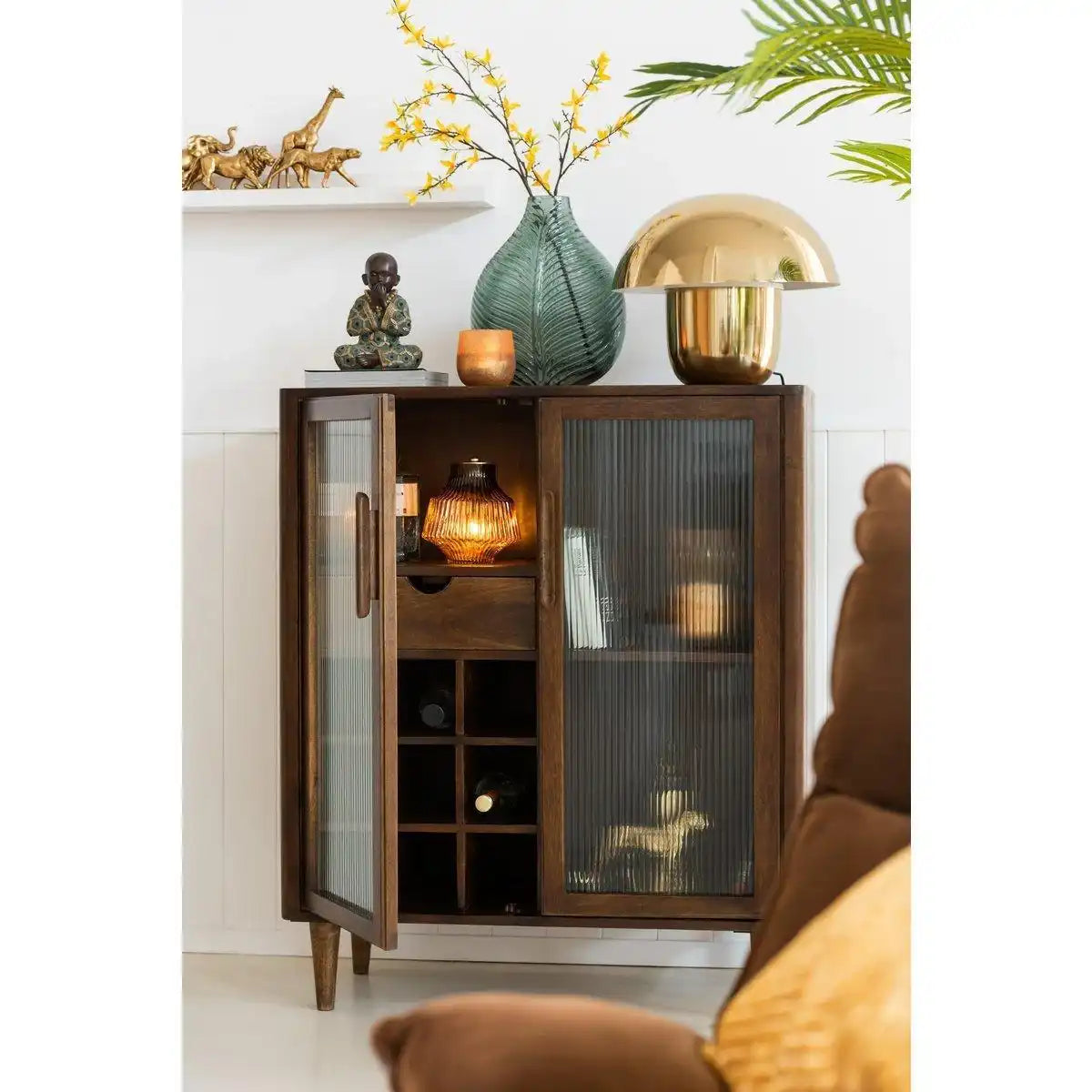 J-Line Lampe Mushroom – Eisen – Gold – klein - HomeDesign Knaus
