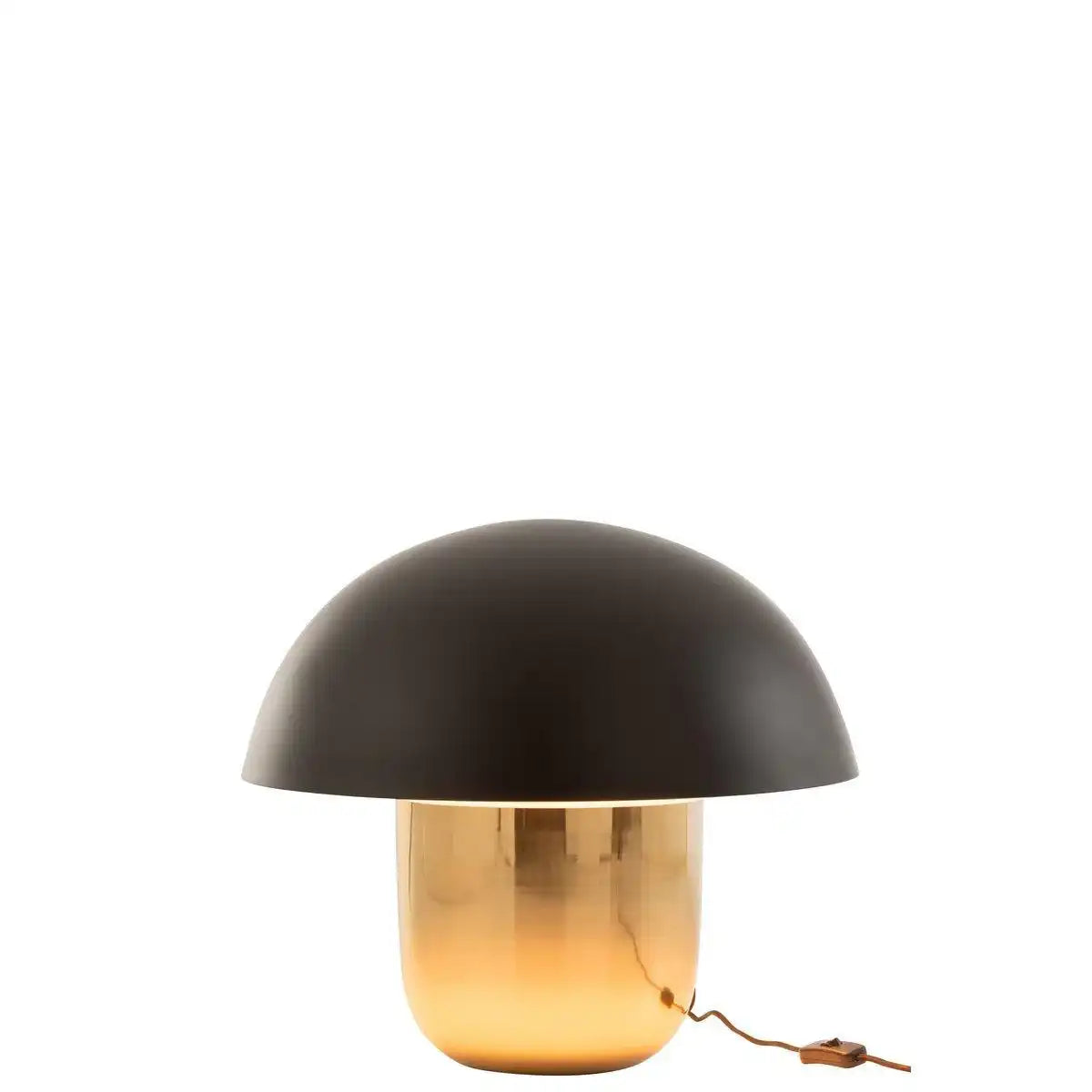 J-Line Lampe Mushroom – Eisen – Schwarz/Gold – groß - HomeDesign Knaus