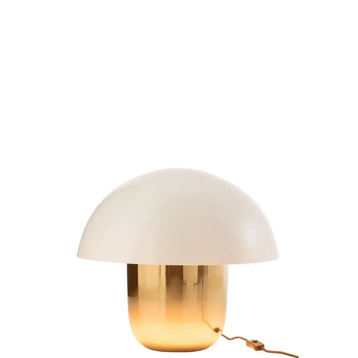J-Line Lampe Mushroom – Eisen – Weiß/Gold – groß - HomeDesign Knaus