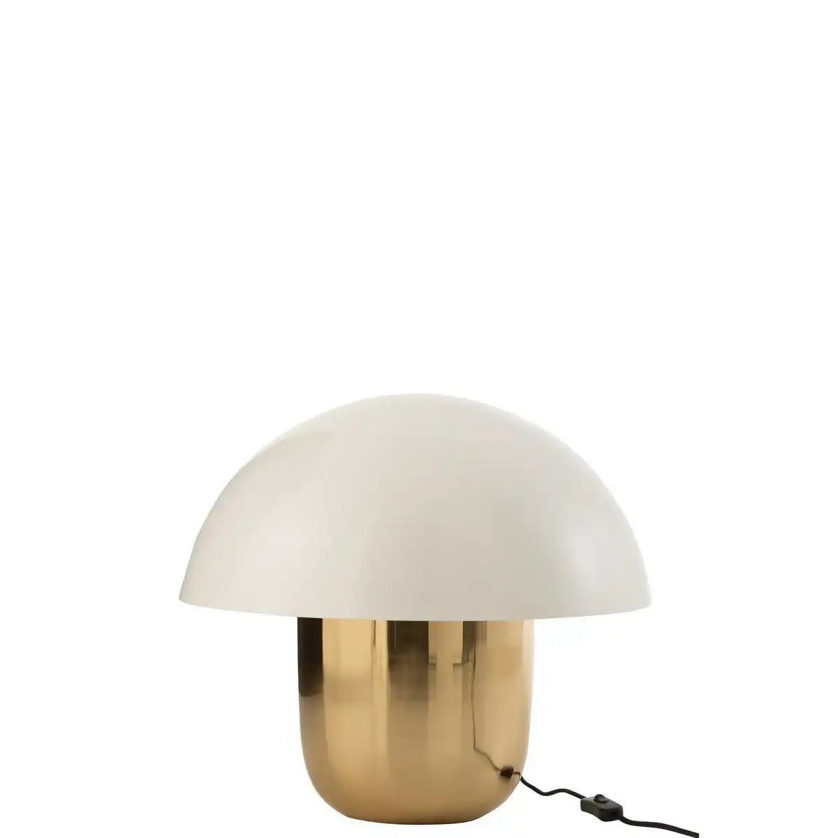 J-Line Lampe Mushroom – Eisen – Weiß/Gold – groß - HomeDesign Knaus