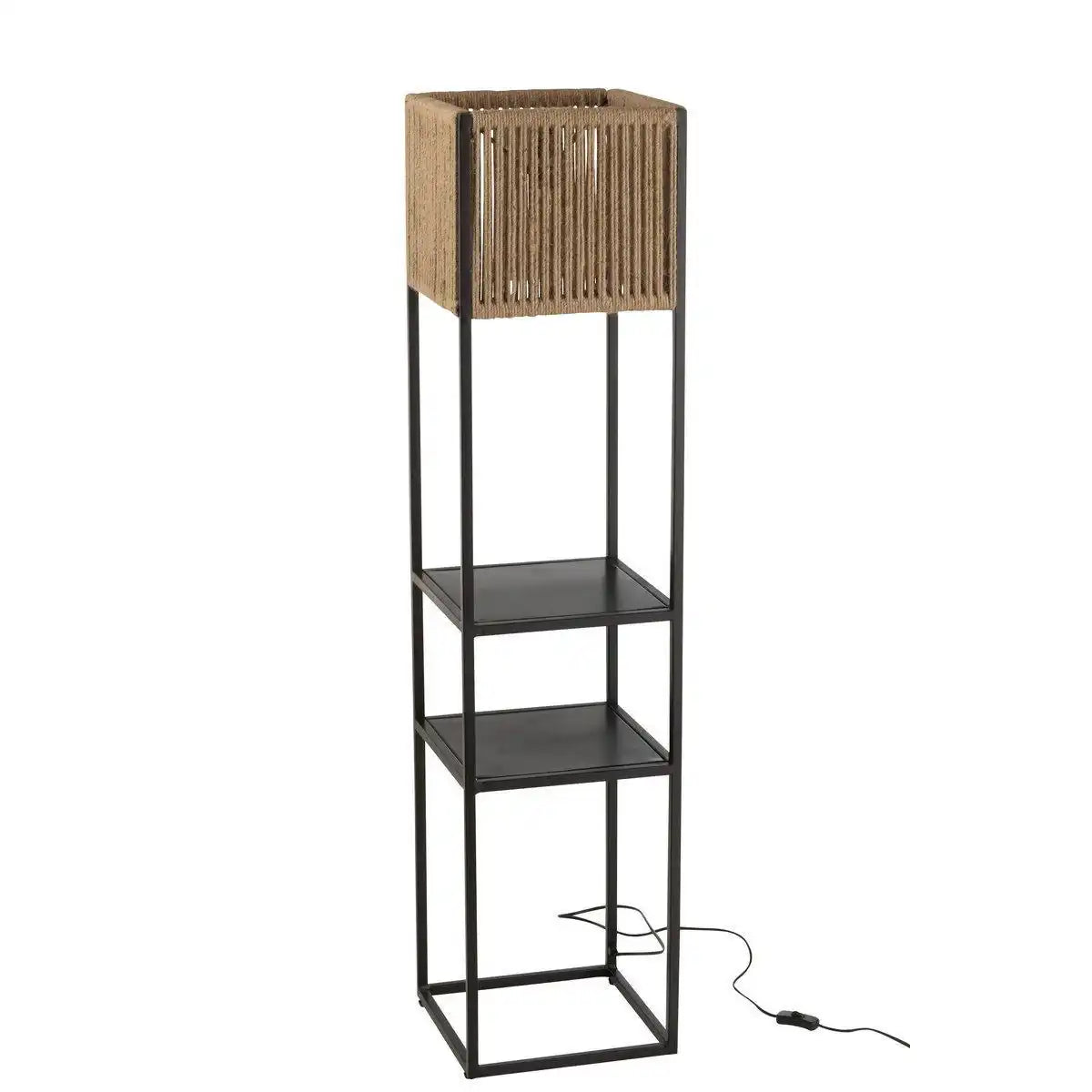 J-Line Lampe Quadratisch Eisen/Jute Natur/Schwarz - HomeDesign Knaus