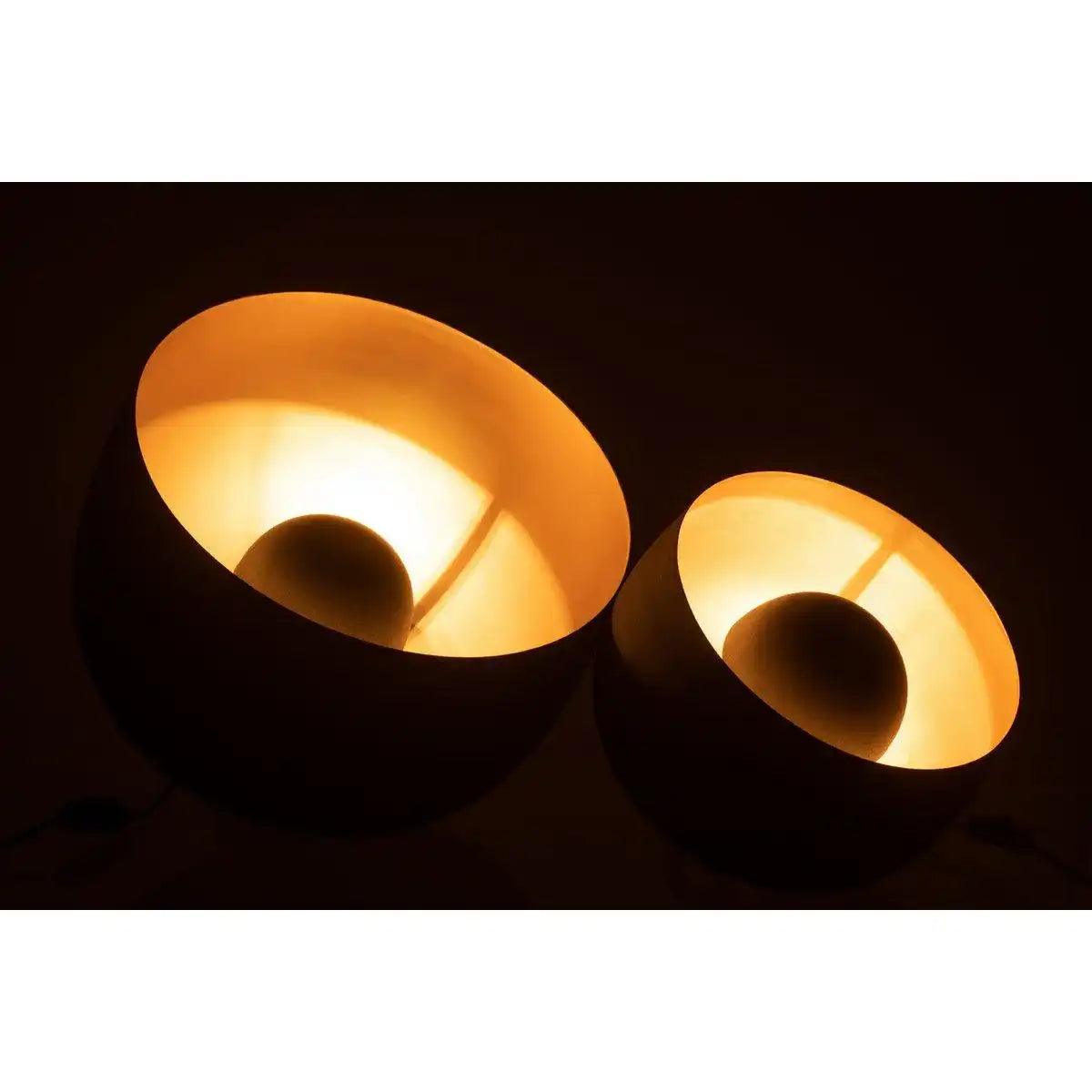 J-Line Lampe Rund - Metall - Schwarz/Gold - Groß - HomeDesign Knaus