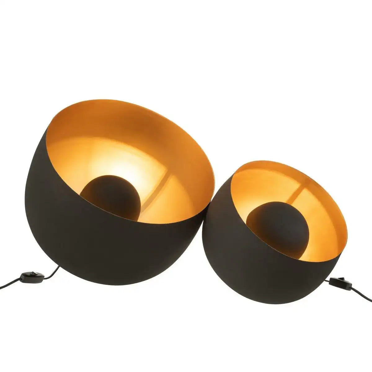 J-Line Lampe Rund - Metall - Schwarz/Gold - Groß - HomeDesign Knaus