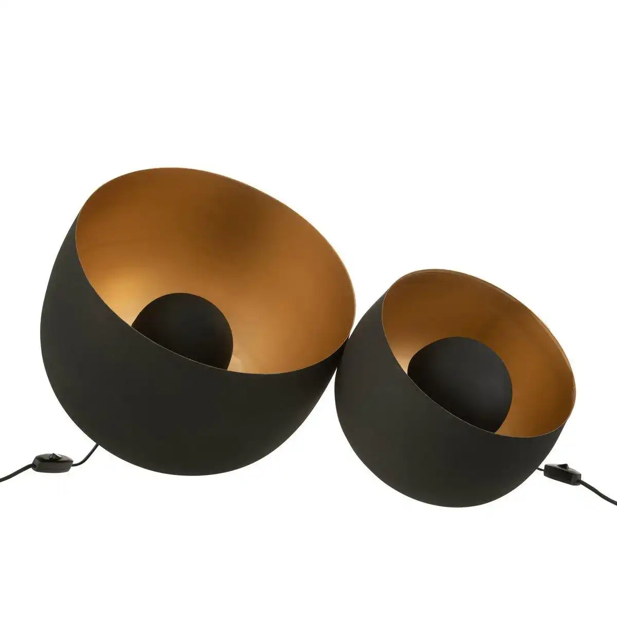 J-Line Lampe Rund - Metall - Schwarz/Gold - Groß - HomeDesign Knaus