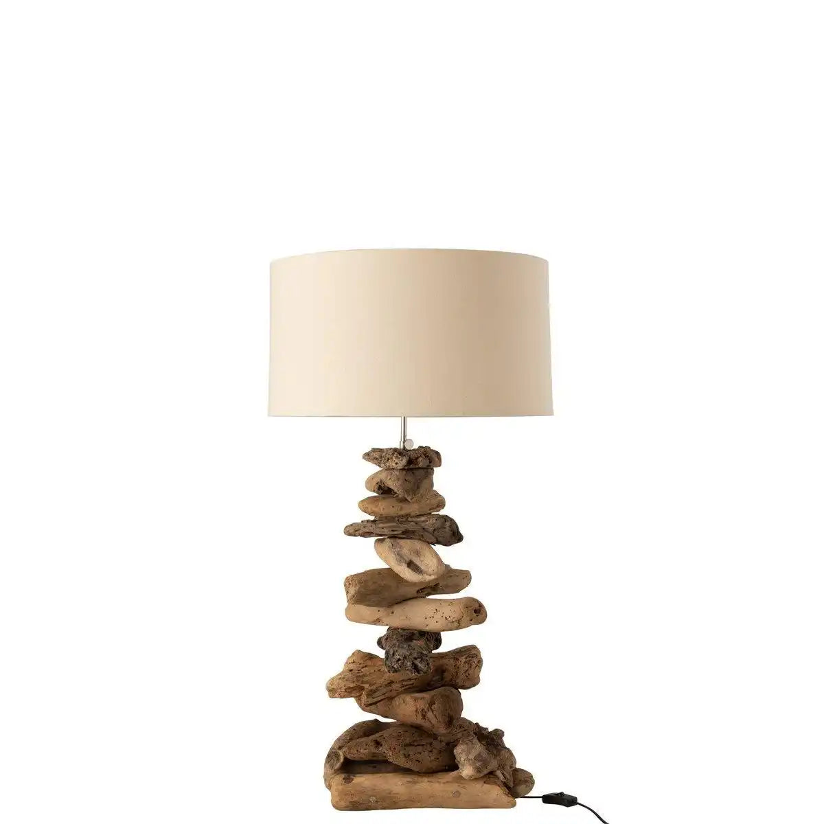 J-Line Lampe + Schirm – Holz – Natur/Beige – klein - HomeDesign Knaus