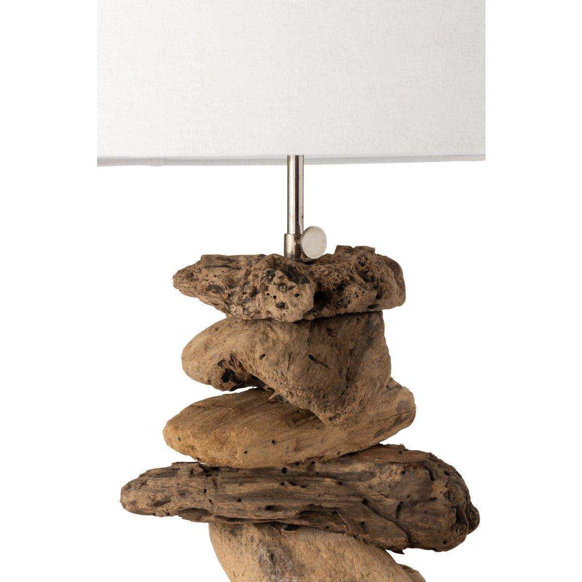 J-Line Lampe + Schirm – Holz – Natur/Beige – klein - HomeDesign Knaus
