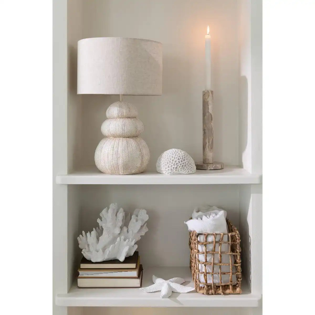 J-Line Lampe Sea Urchin - Polyersin - Beige - HomeDesign Knaus