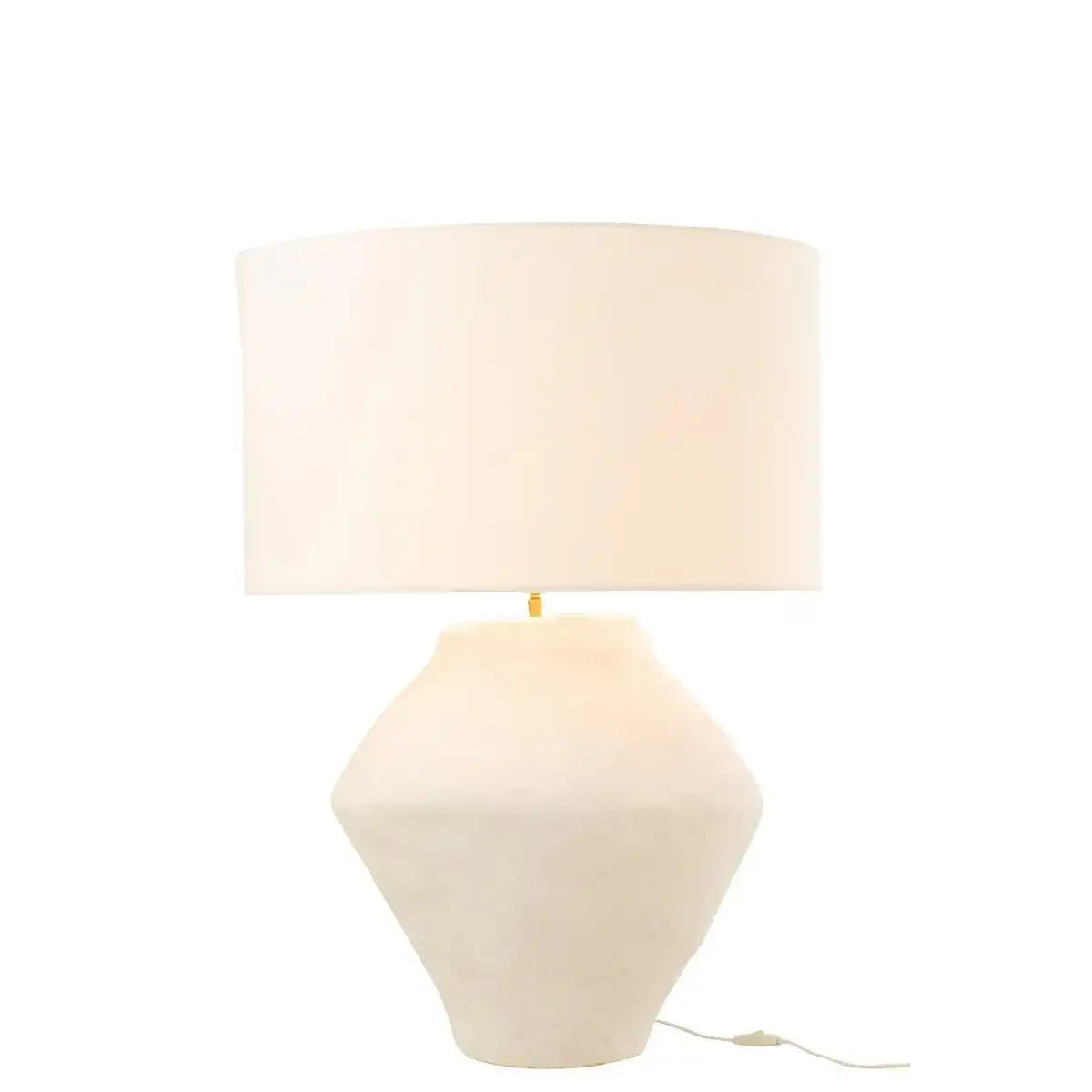 J-Line Lampe + Shade Pot Spinner Pappmaché Weiß - HomeDesign Knaus