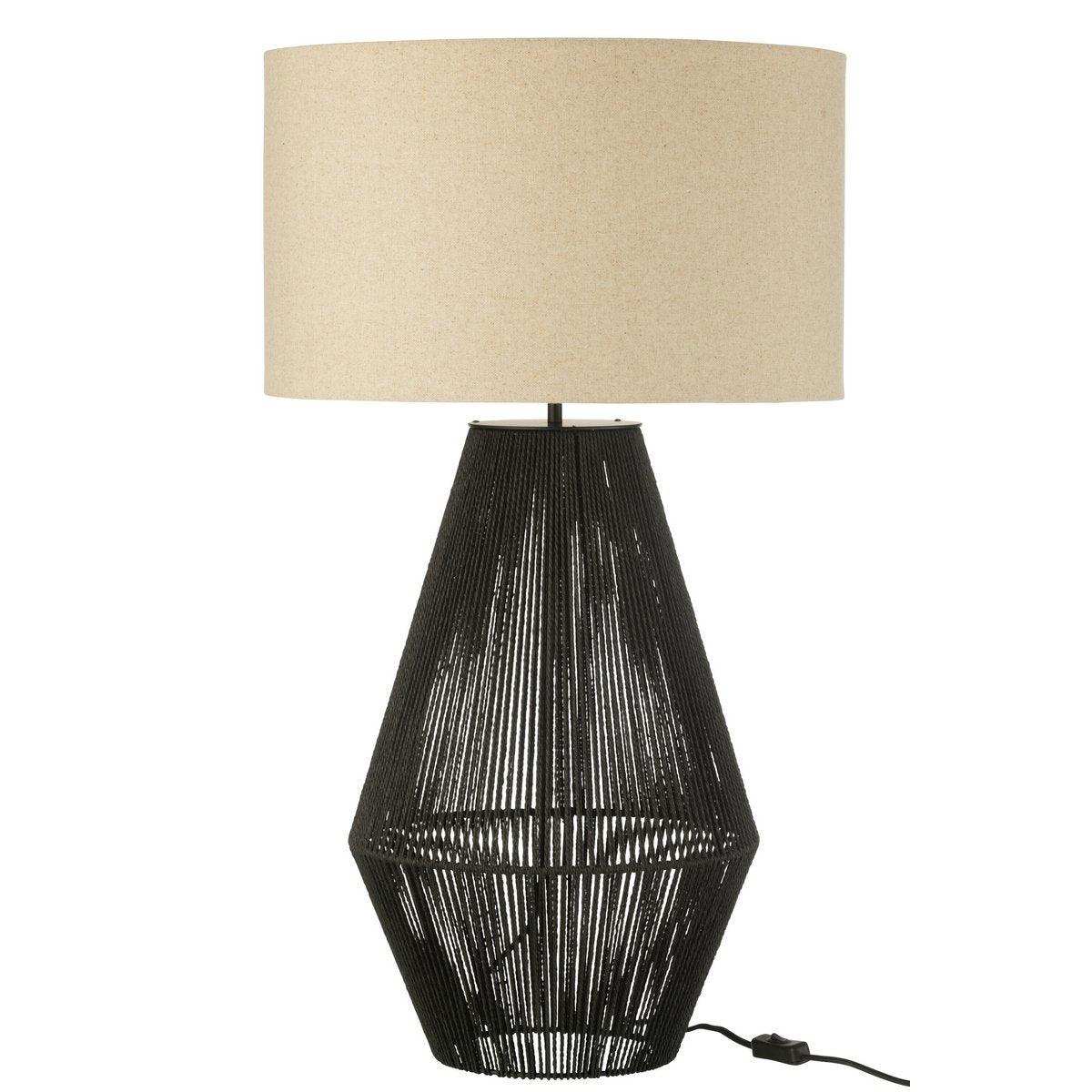 J-Line Lampe Striing Metall/Papier Schwarz - HomeDesign Knaus