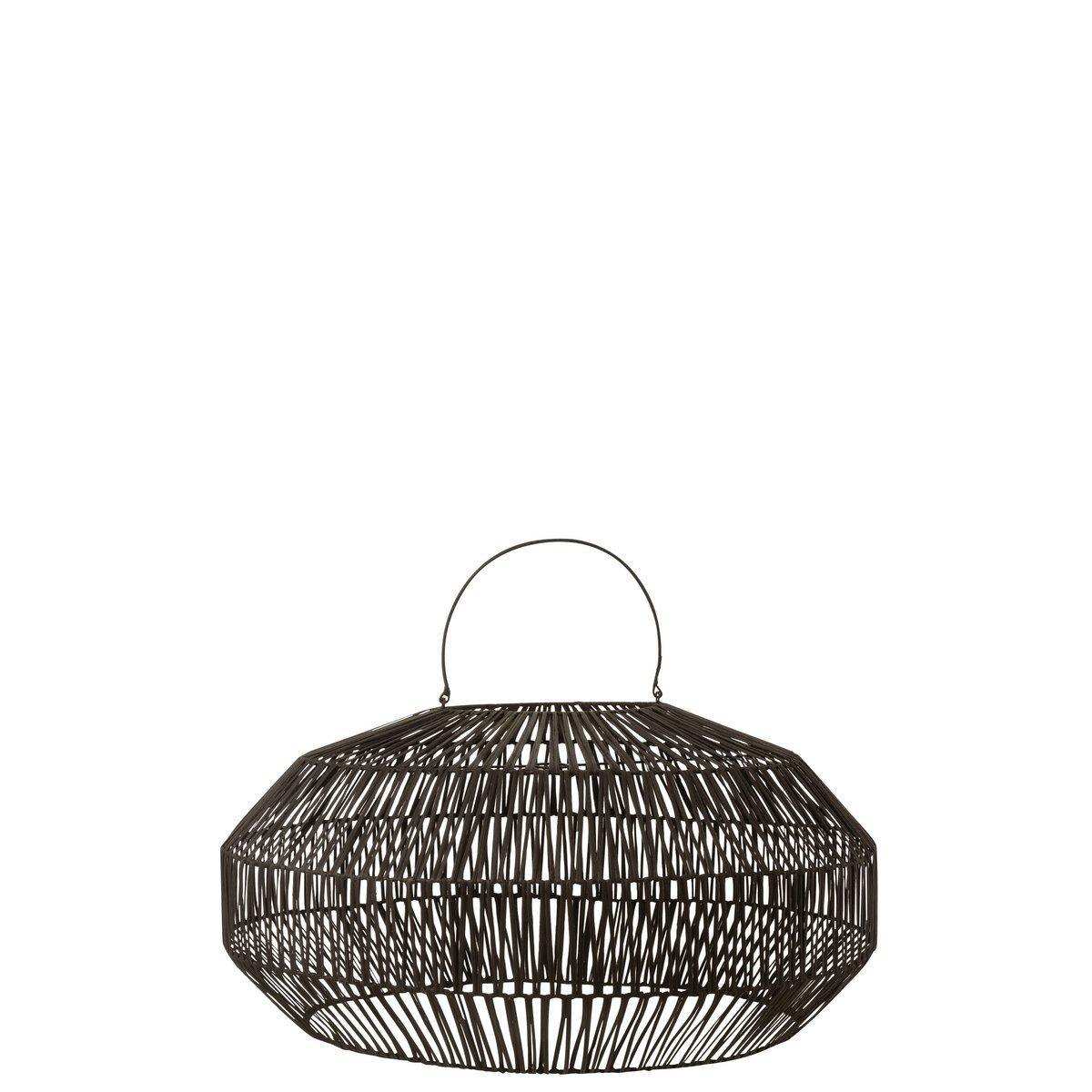 J-Line Lampenschirm – Rattan – Schwarz – Mittel - HomeDesign Knaus