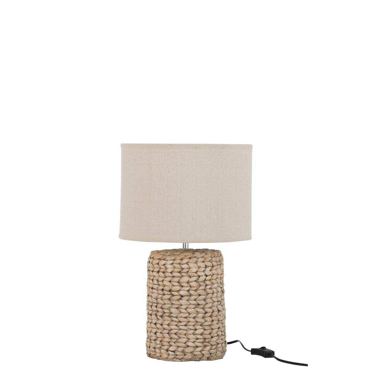 J-Line Lampensockel+Kap Dik Vlecht Beton/Katoen Naturel S - HomeDesign Knaus