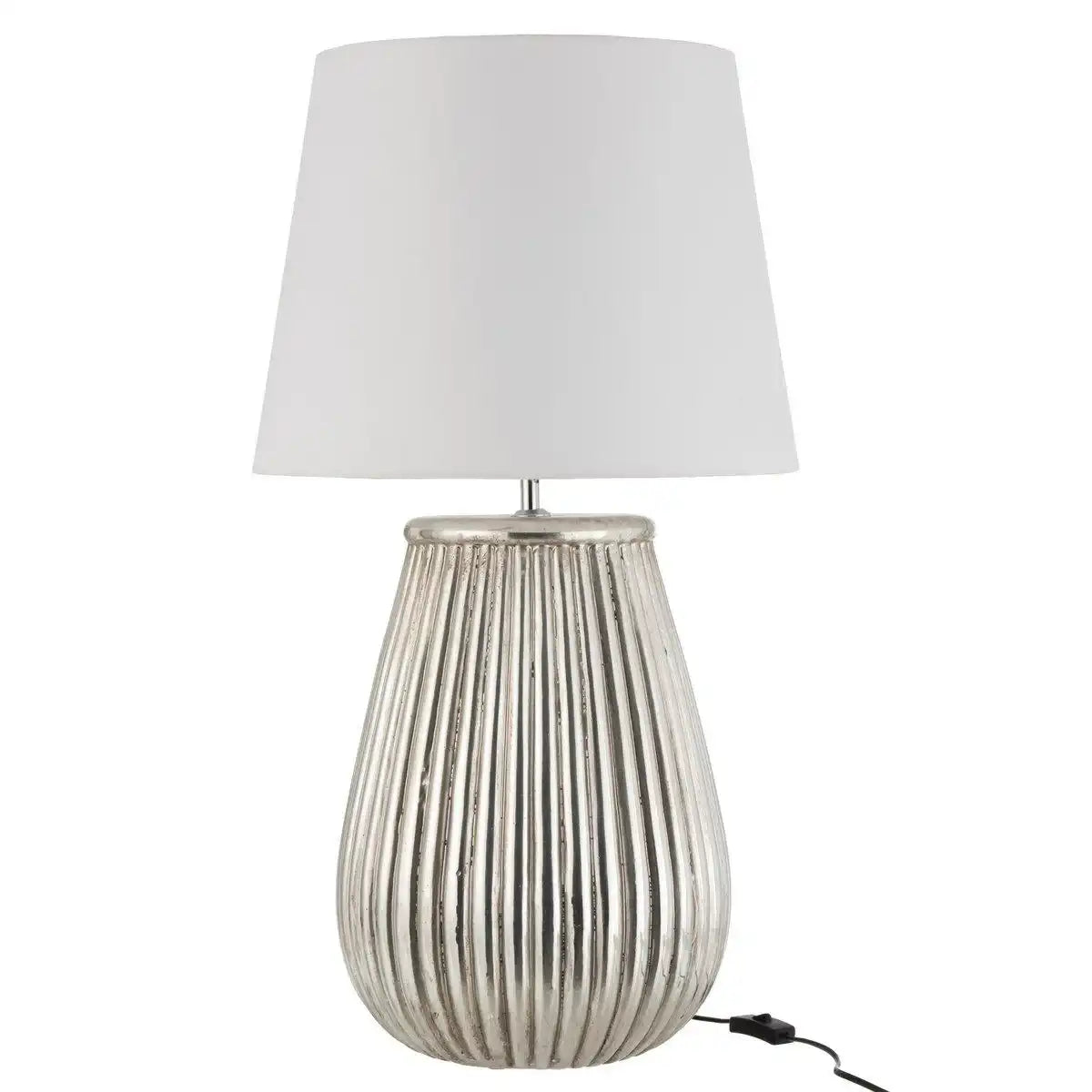 J-Line Lampensockel Lines - Steingut - Silber - HomeDesign Knaus