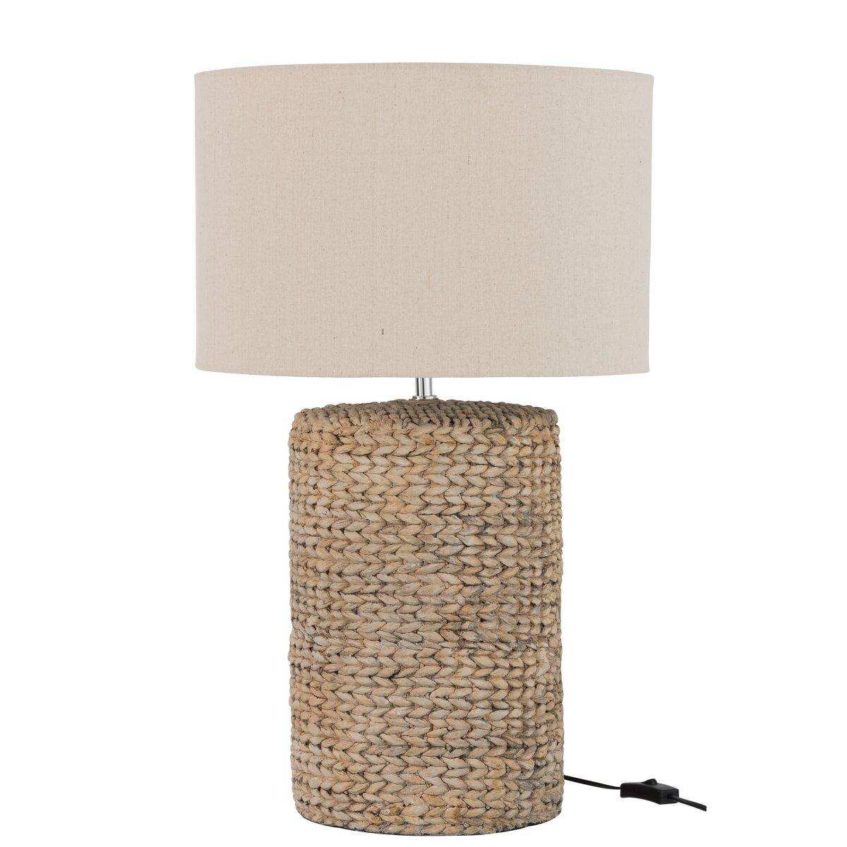 J-Line Lampensockel + Schirm Thick Braid Beton/Baumwolle – Natur – Groß - HomeDesign Knaus