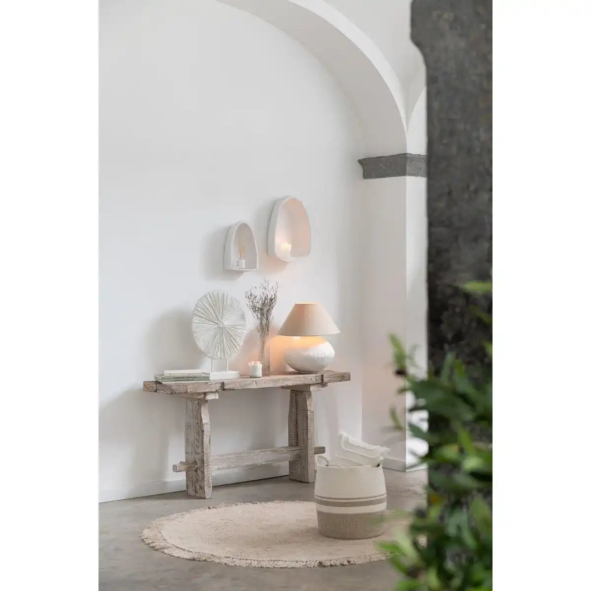 J-Line Lampentopf + Kap Pappmaché Weiß - HomeDesign Knaus