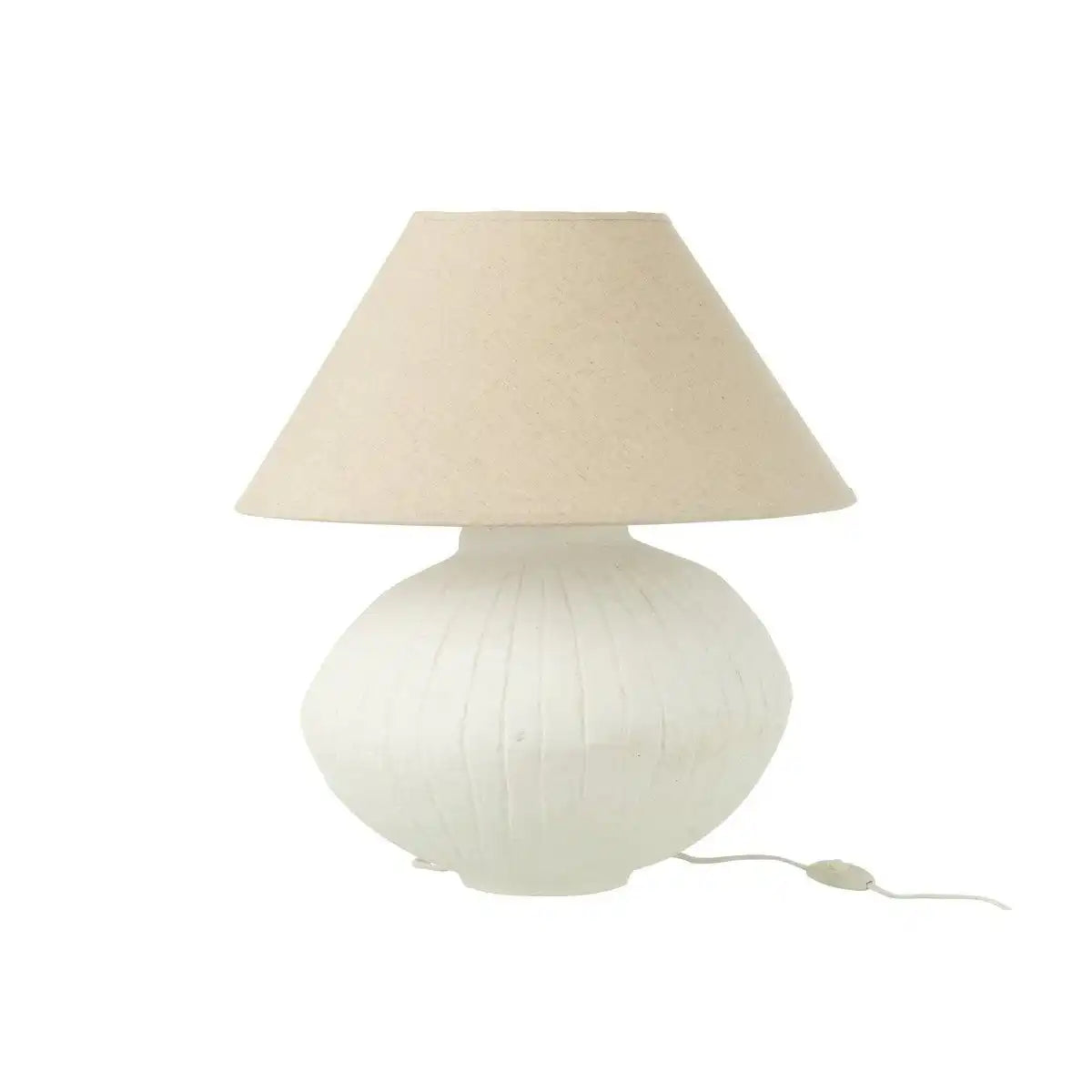 J-Line Lampentopf + Kap Pappmaché Weiß - HomeDesign Knaus