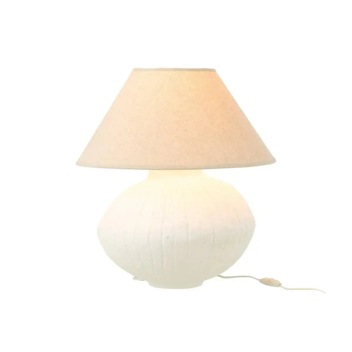 J-Line Lampentopf + Kap Pappmaché Weiß - HomeDesign Knaus