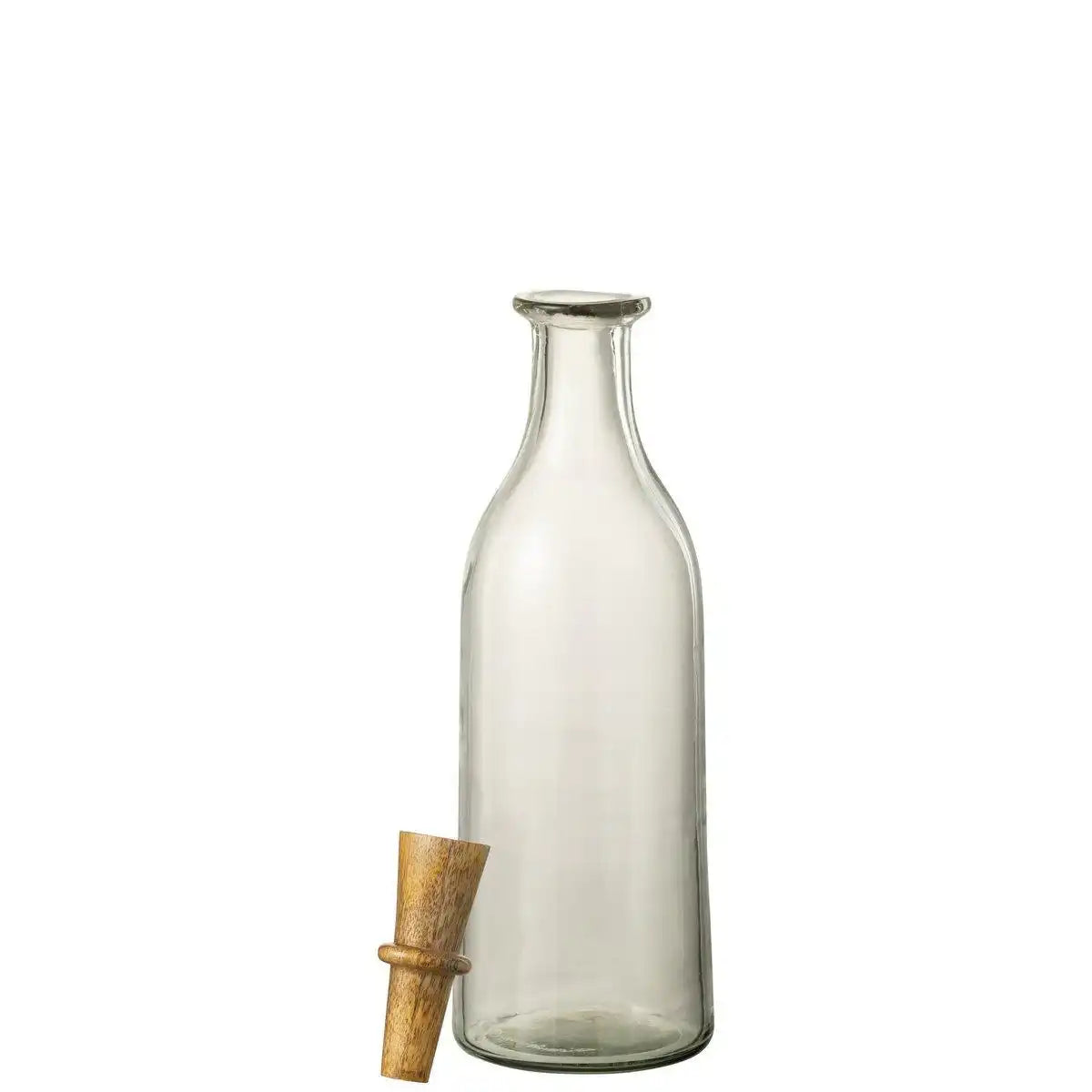 J-Line Lang Flasche und Korken – Glas/Holz – transparent - HomeDesign Knaus