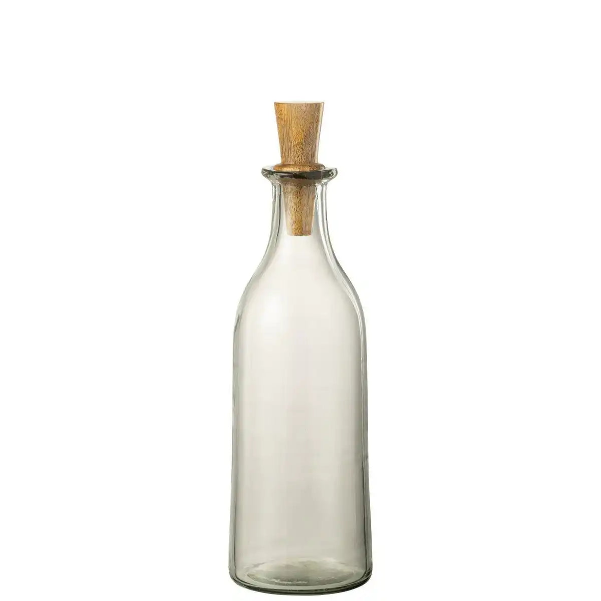 J-Line Lang Flasche und Korken – Glas/Holz – transparent - HomeDesign Knaus