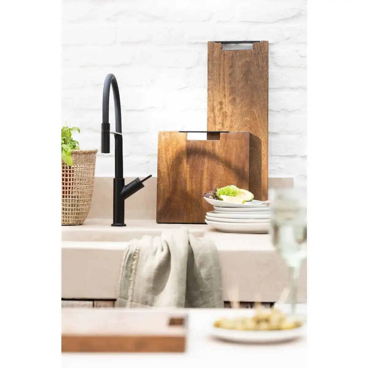 J-Line Lang Mango Schneidebrett - Holz - Braun - L - HomeDesign Knaus