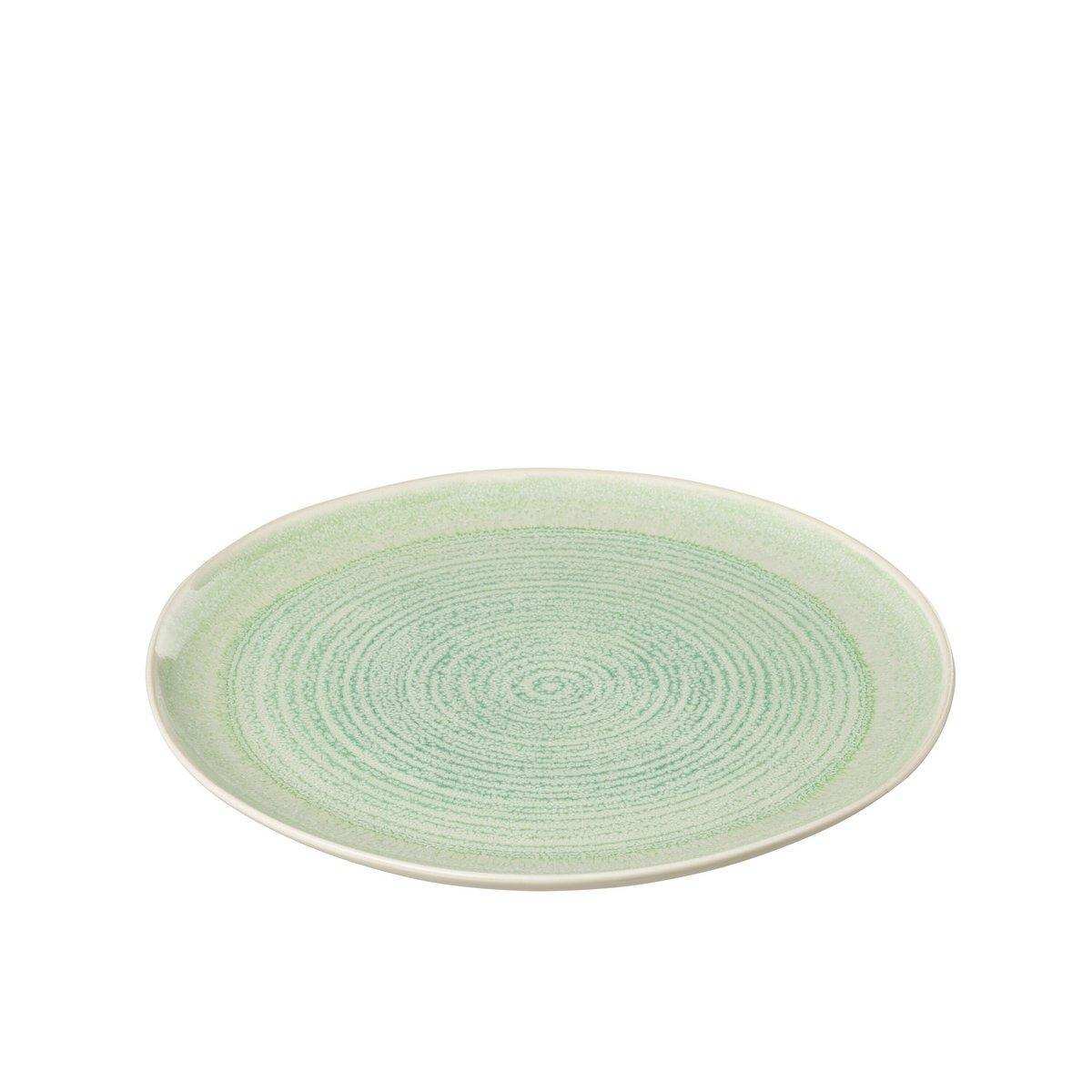 J-Line Lara Teller – Porzellan – Grün – mittel – - HomeDesign Knaus