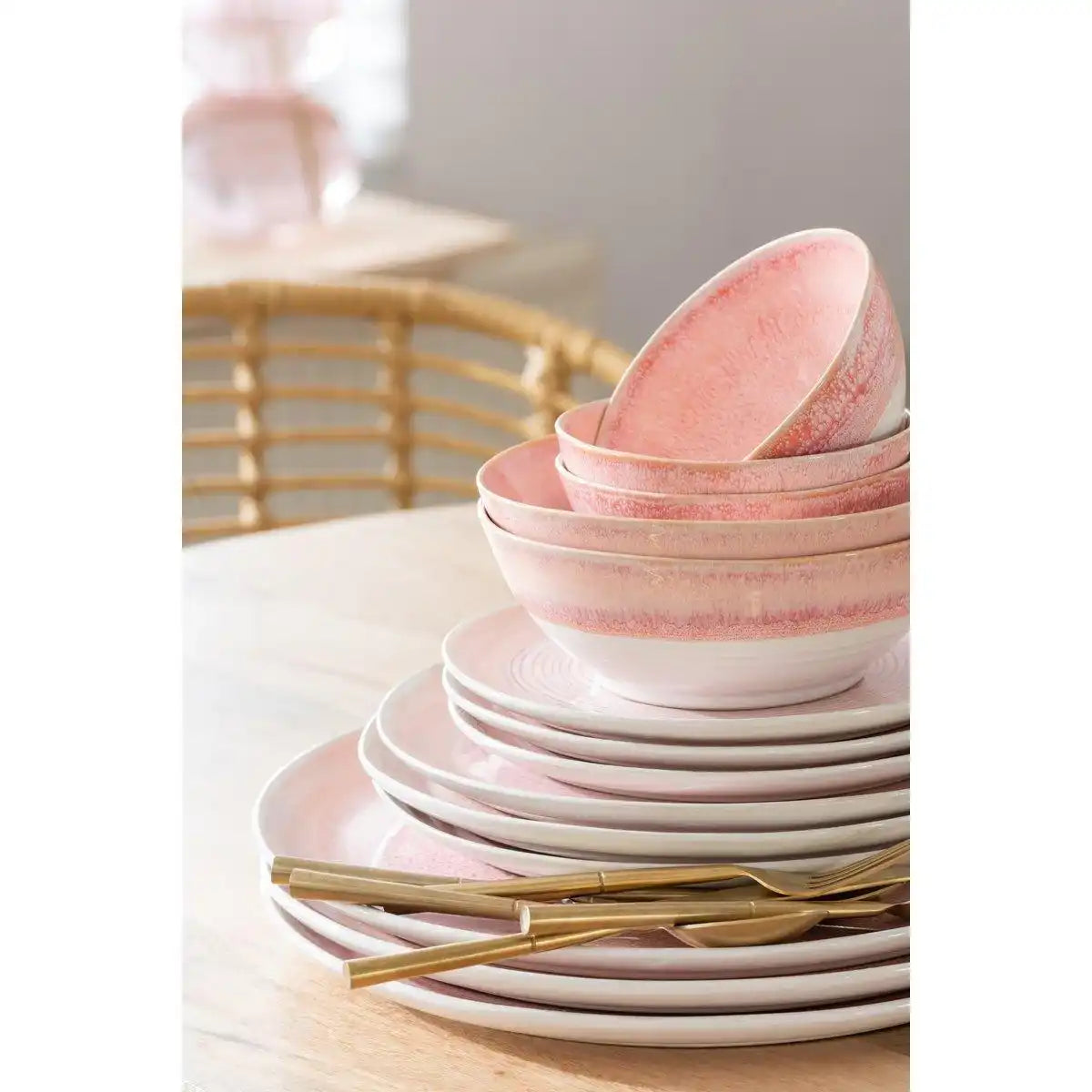 J-Line Lara Teller – Porzellan – Lachs – mittel – - HomeDesign Knaus