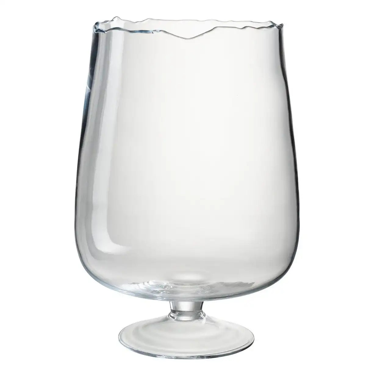 J-Line Laterne auf Sockel, unregelmäßiger Rand, Glas, transparent, groß - HomeDesign Knaus