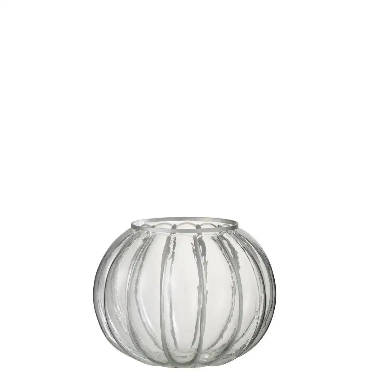 J-Line Laterne Ball Stripe - Glas - transparent/silber - mittel - HomeDesign Knaus