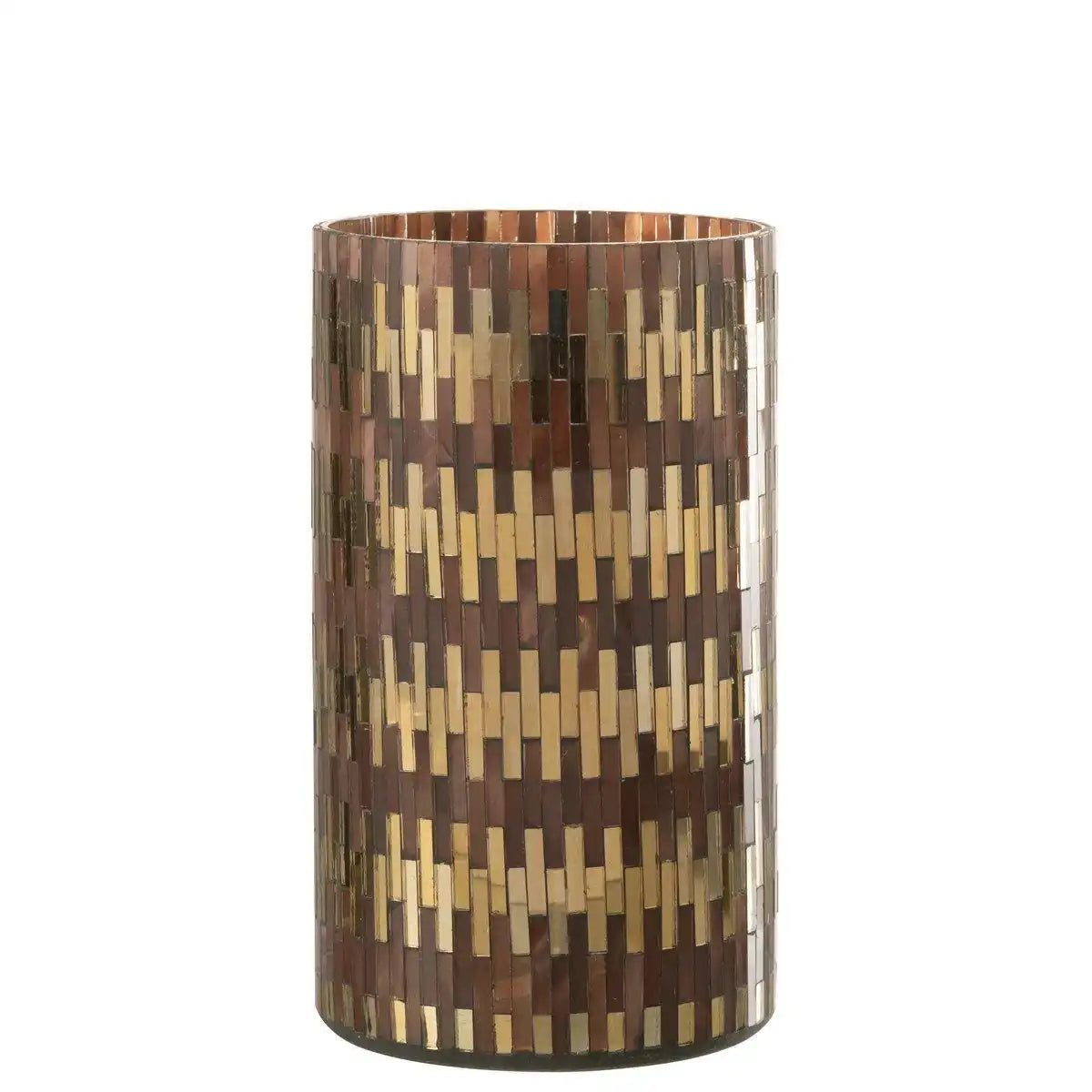 J-Line Laterne Chic - Glas - Braun/Gold - extra groß - HomeDesign Knaus