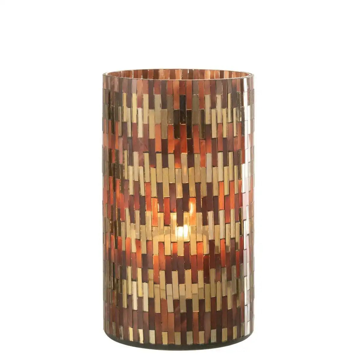 J-Line Laterne Chic - Glas - Braun/Gold - extra groß - HomeDesign Knaus
