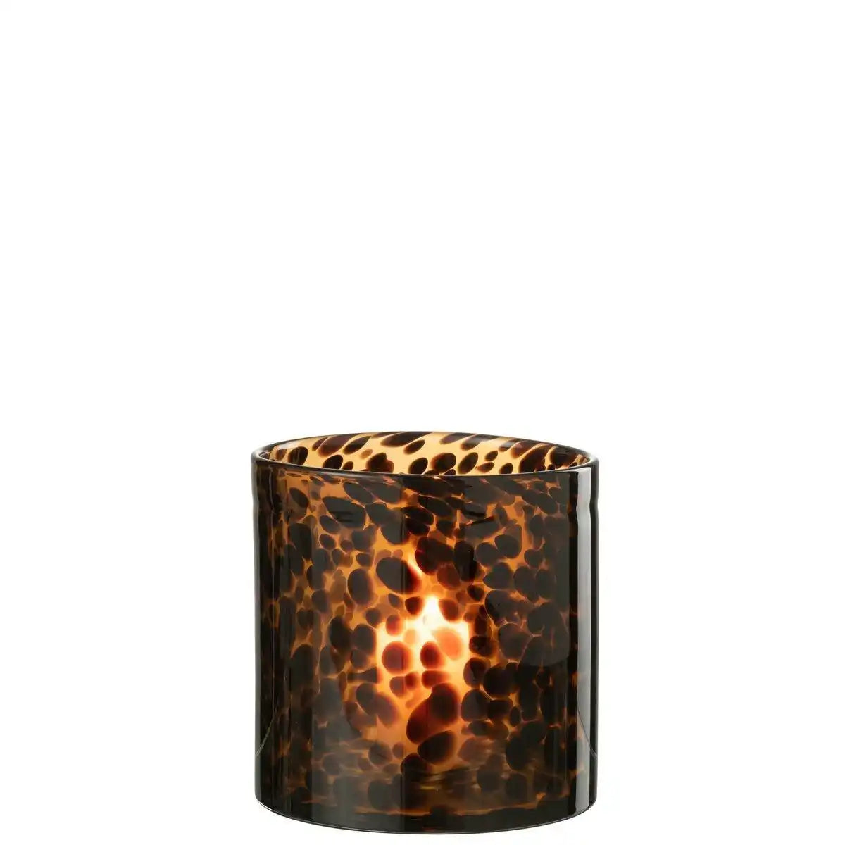 J-Line Laterne Cil Dots – Glas – braun/schwarz – mittel - HomeDesign Knaus