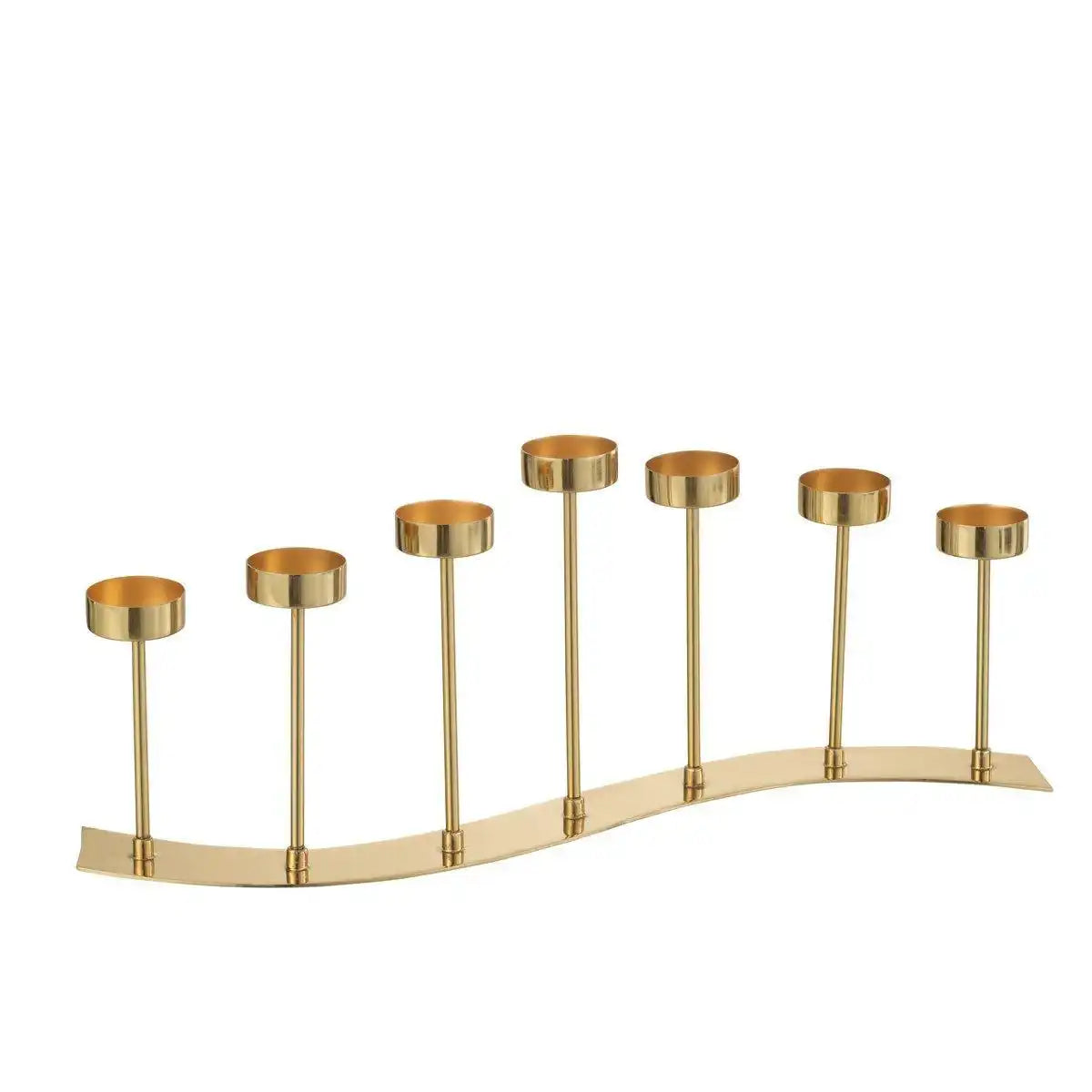 J-Line Laterne Curve 7 Stück - Metall - Gold - HomeDesign Knaus