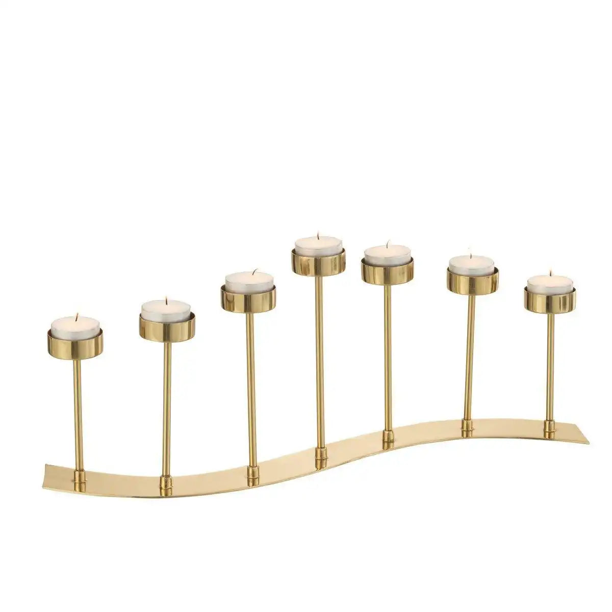 J-Line Laterne Curve 7 Stück - Metall - Gold - HomeDesign Knaus