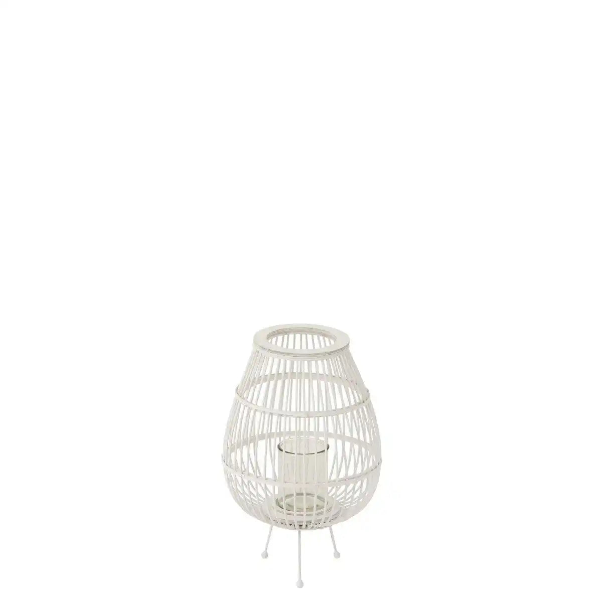 J-Line Laterne Daya – Holz – Weiß – klein - HomeDesign Knaus