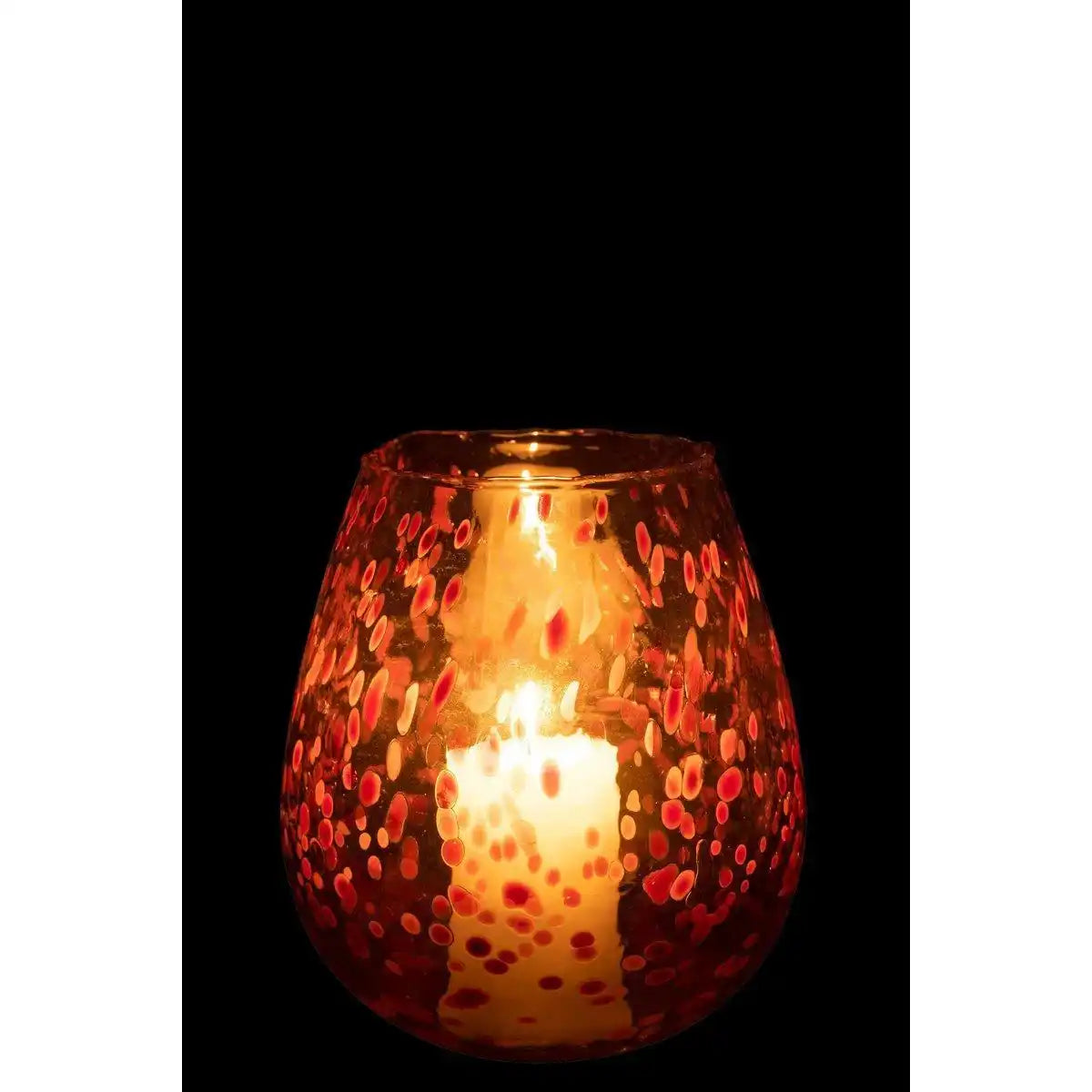 J-Line Laterne Dots - Glas - Orange - klein - HomeDesign Knaus
