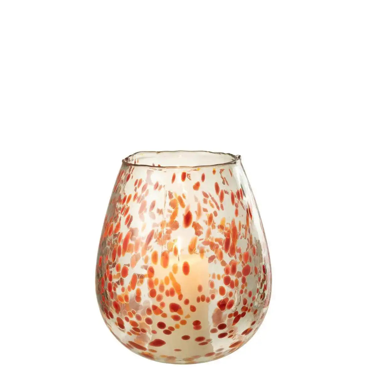 J-Line Laterne Dots - Glas - Orange - klein - HomeDesign Knaus