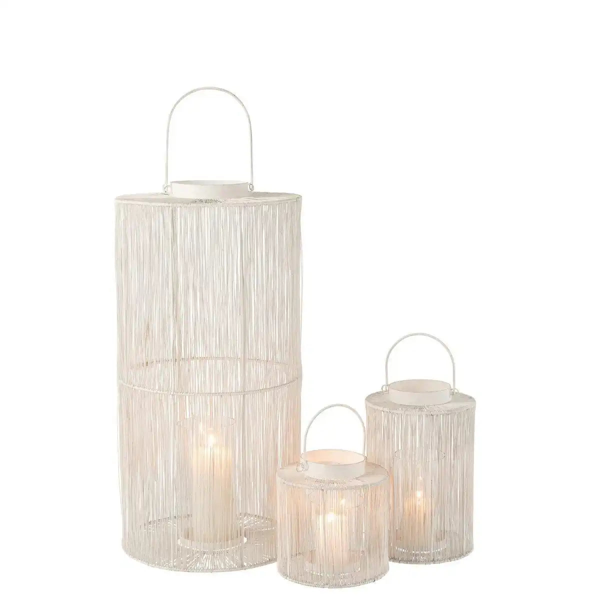 J-Line Laterne – Metall – Weiß – groß - HomeDesign Knaus