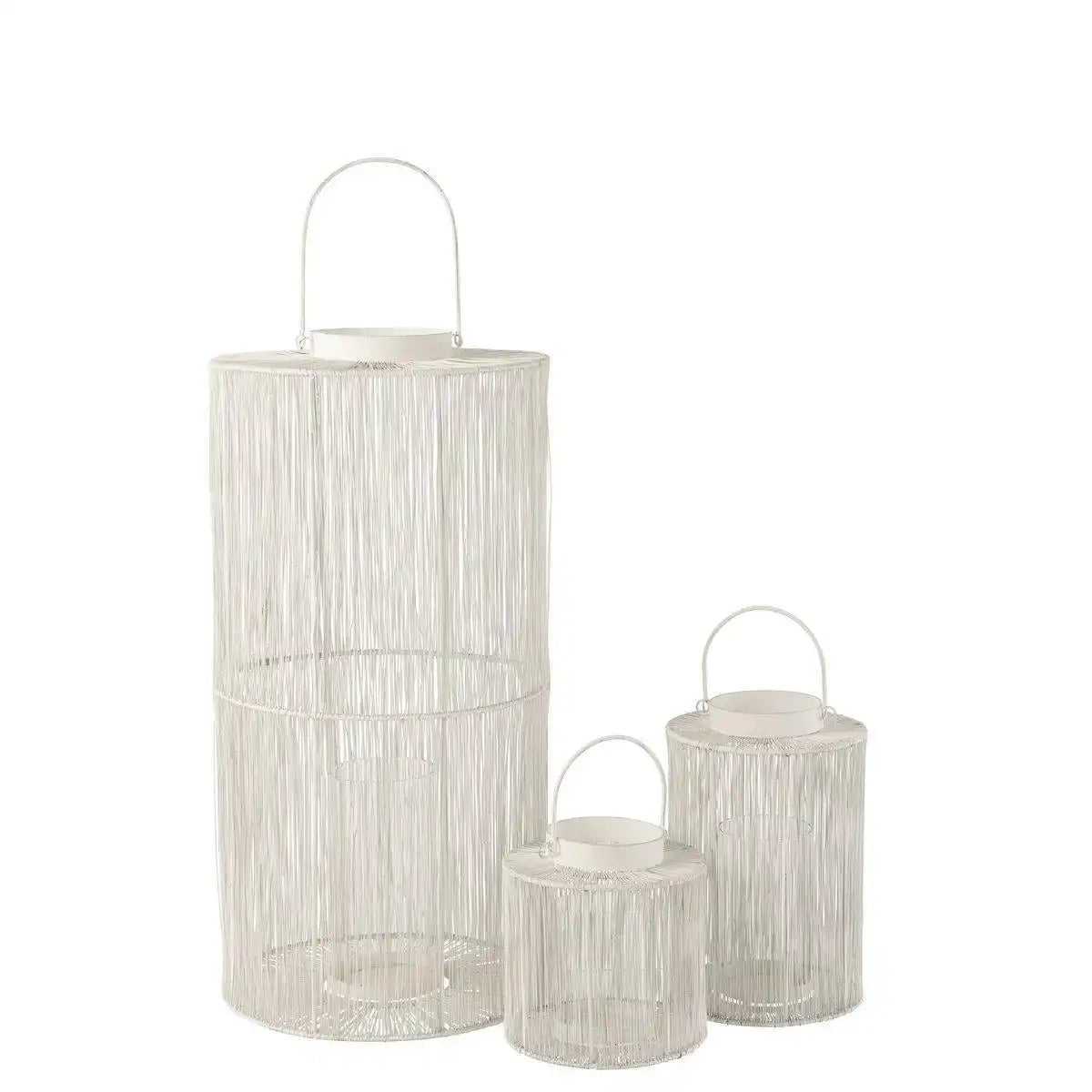 J-Line Laterne – Metall – Weiß – groß - HomeDesign Knaus