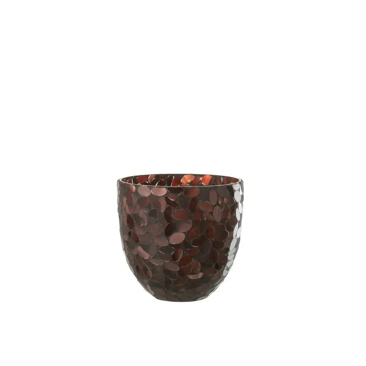 J-Line Laterne Mosaik - Glas - Burgund - Mittel - HomeDesign Knaus