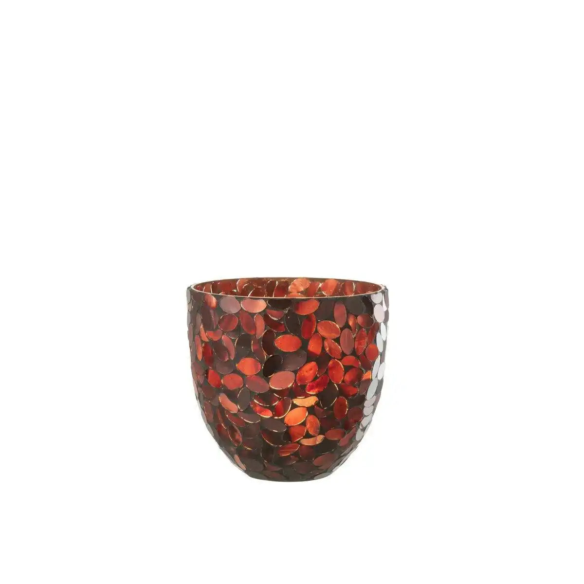 J-Line Laterne Mosaik - Glas - Burgund - Mittel - HomeDesign Knaus