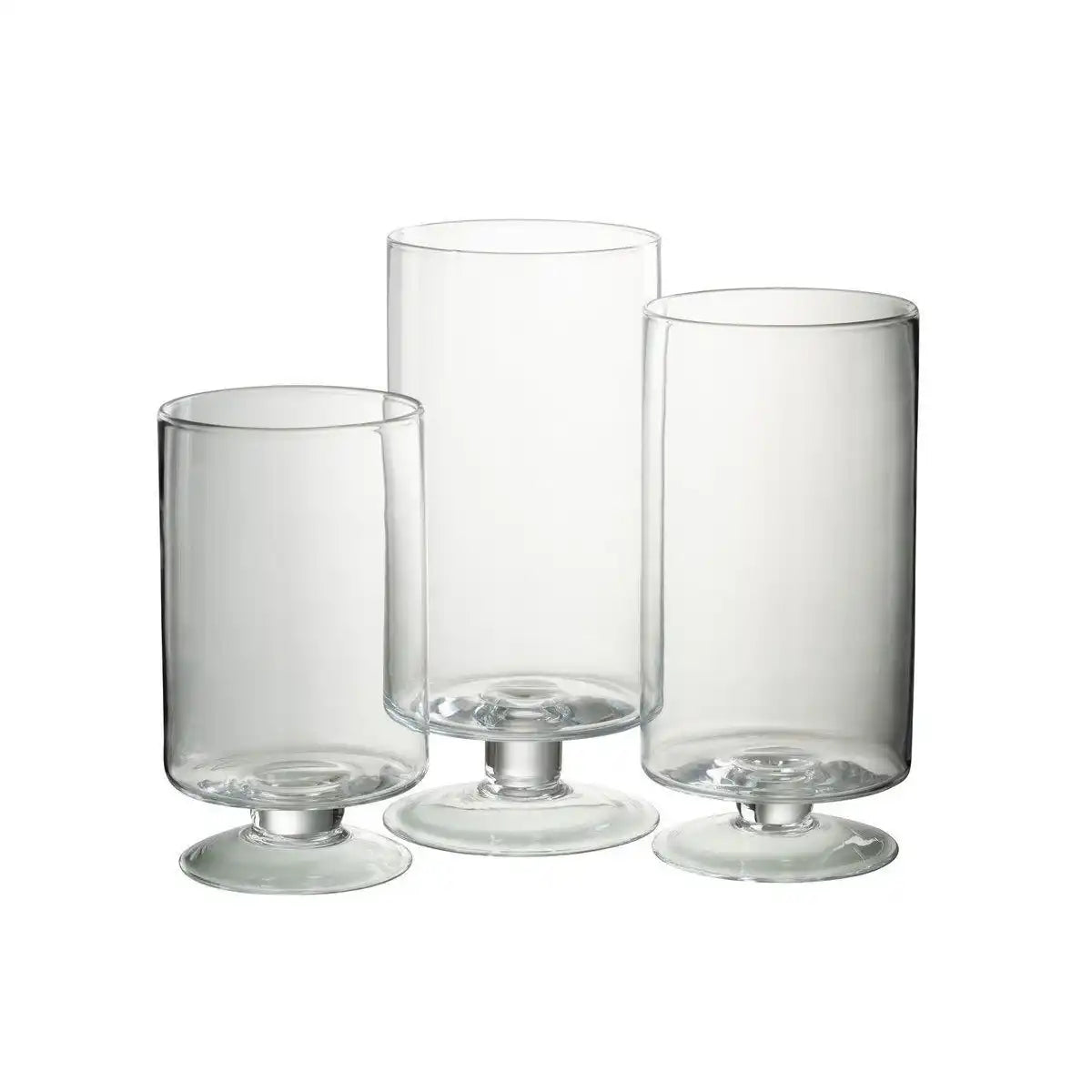 J-Line Laterne On Foot Round - Glas - transparent - groß - HomeDesign Knaus