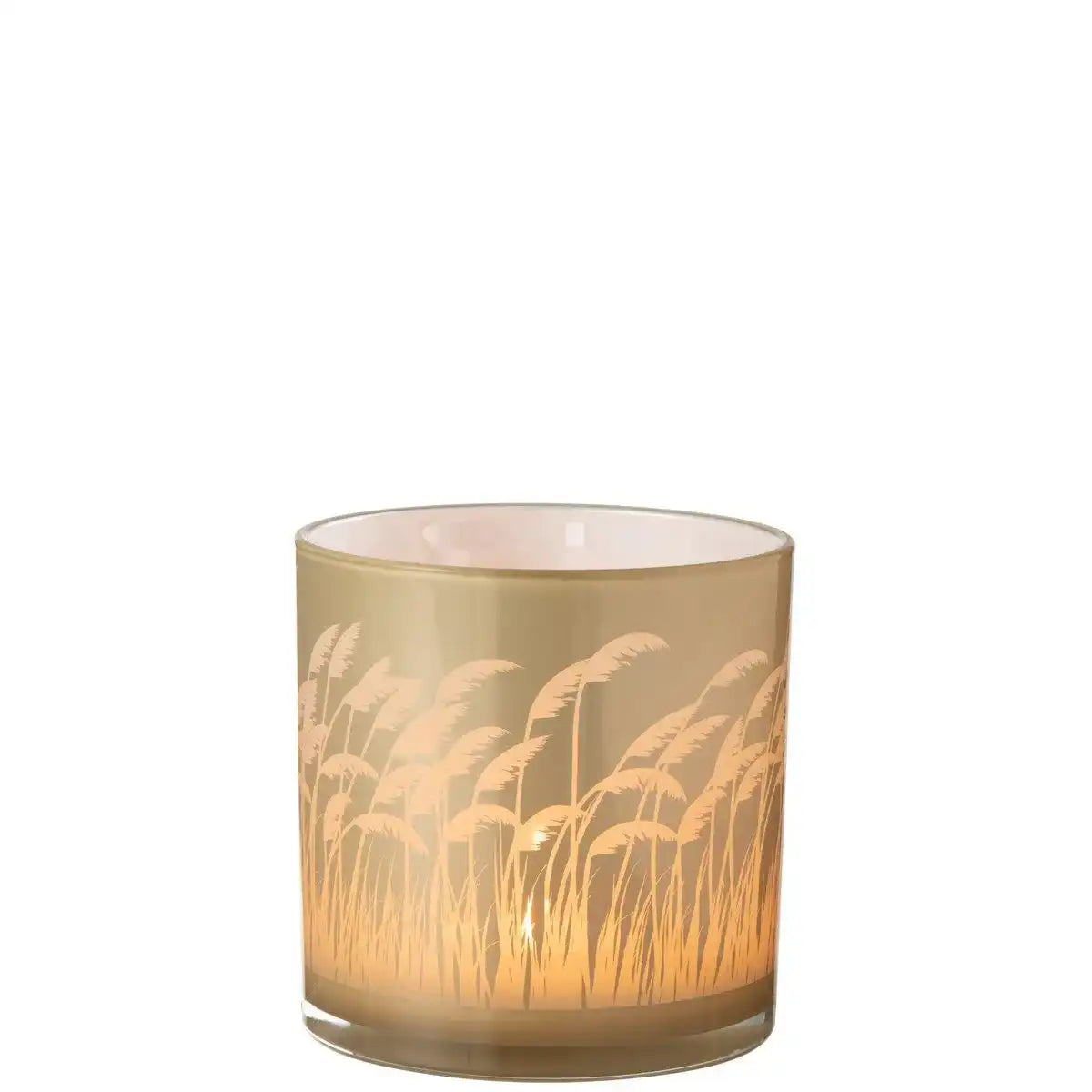 J-Line Laterne Pampas - Glas - Beige/Weiß - Groß - HomeDesign Knaus